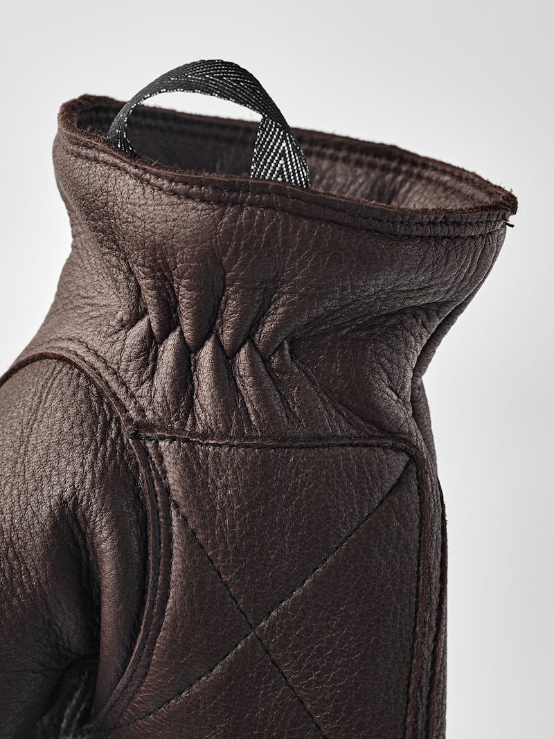 Brown machine-sewn deerskin glove
 (4 of 5)