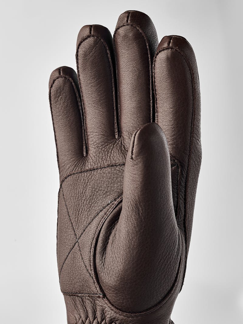 Brown machine-sewn deerskin glove
 (5 of 5)