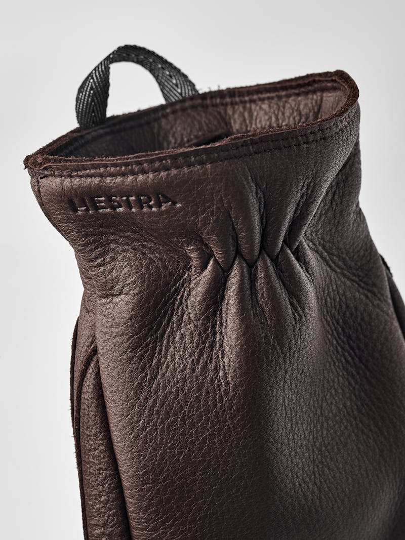 Brown machine-sewn deerskin glove
 (3 of 5)