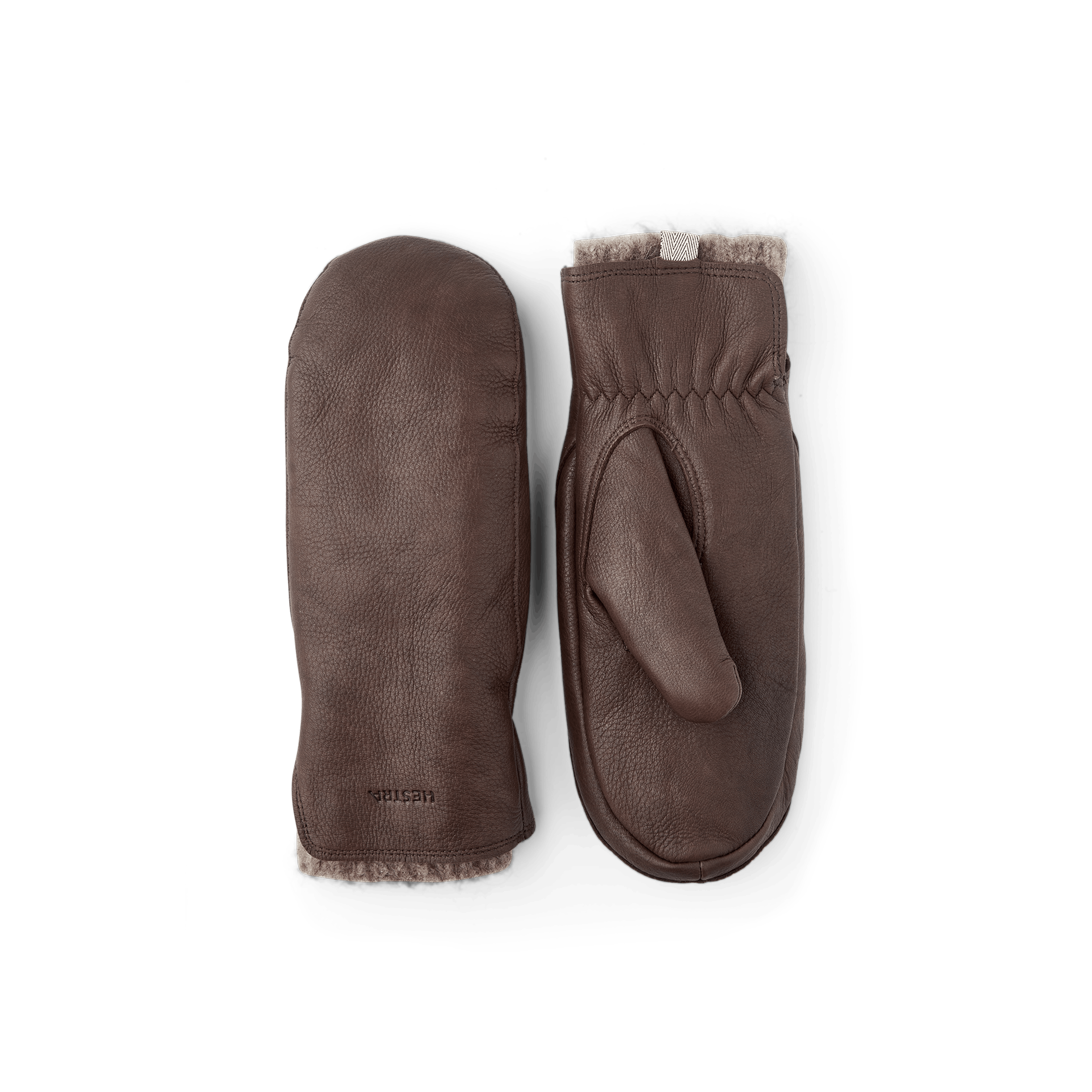 Brown deerskin mitten with extended wool lining
(1 of 8)