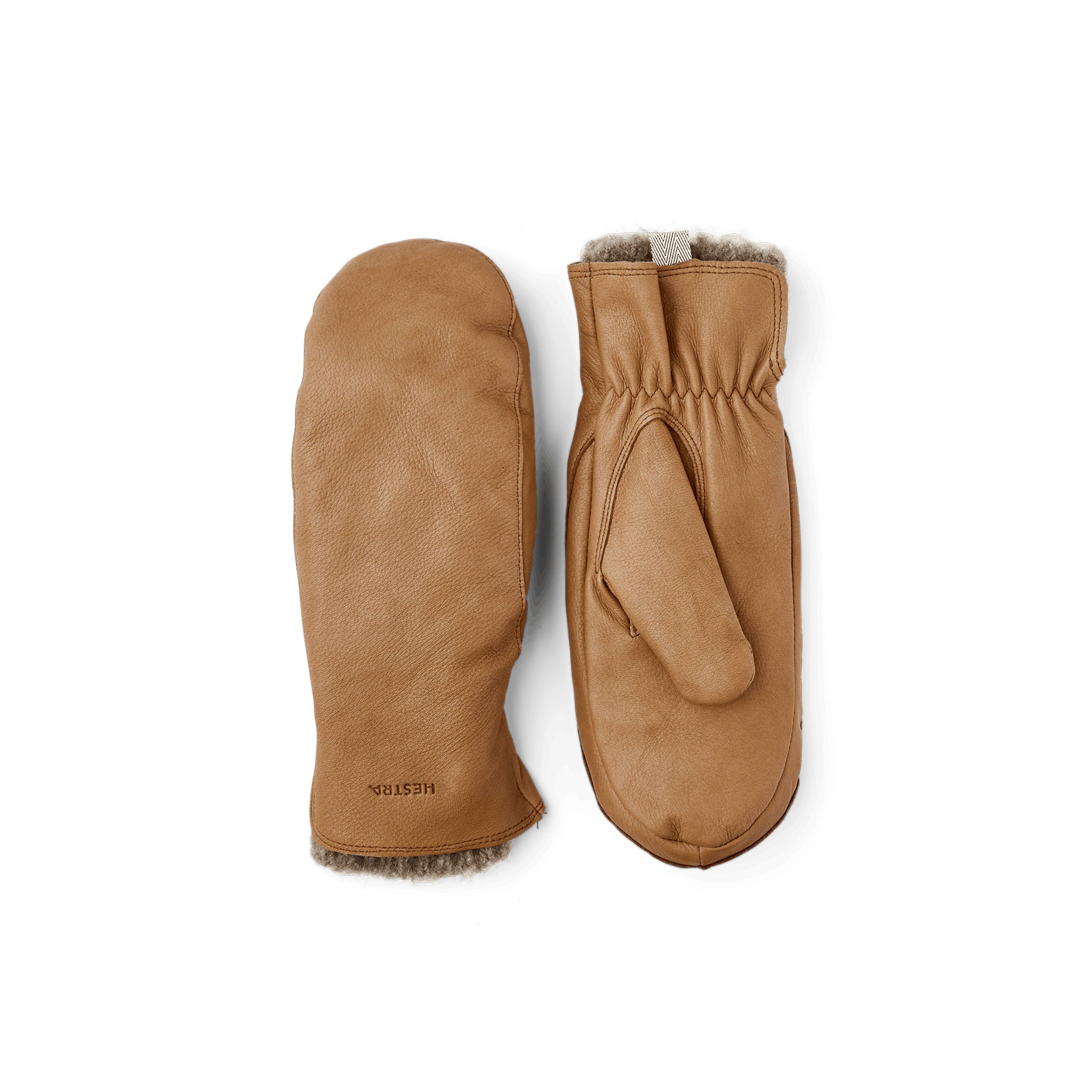 Light brown deerskin mitten with extended wool lining
 (1 of 5)