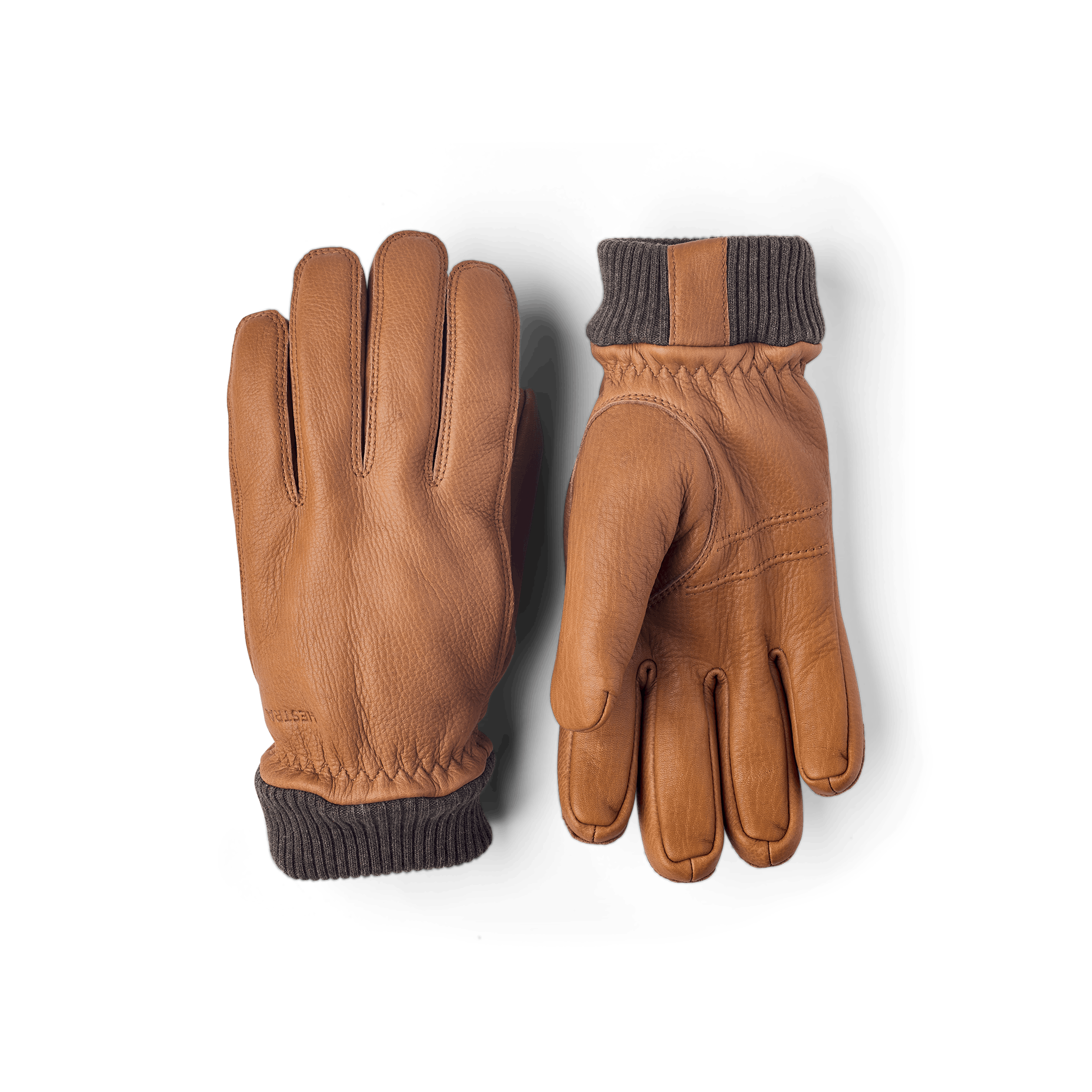Light brown machine-sewn deerskin glove with knitted cuff
(1 of 8)
