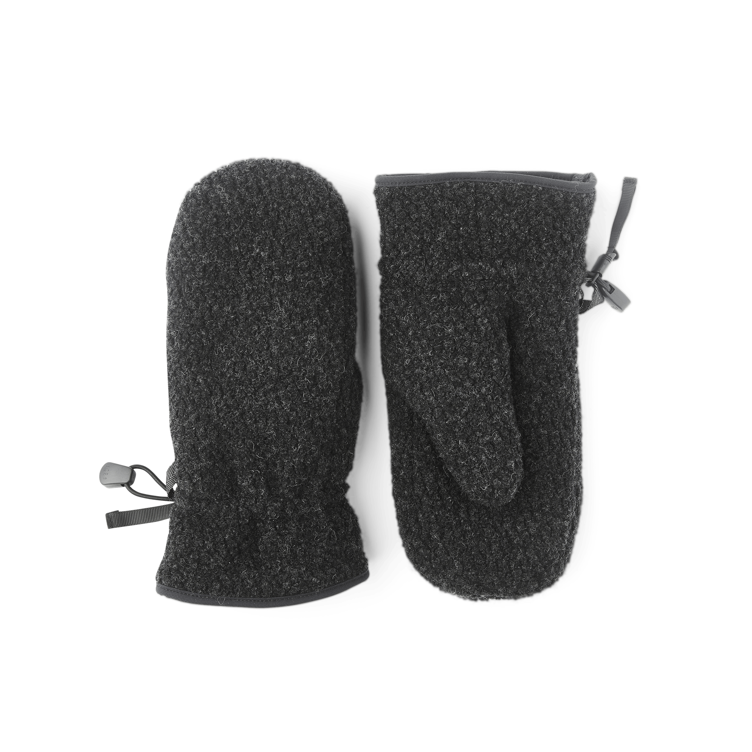 Dark gray machine-sewn mitten in shaggy teddy fleece
 (1 of 4)