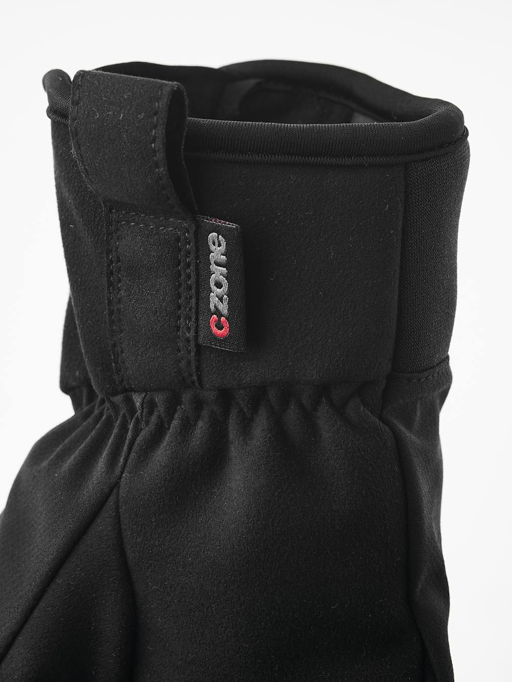 Svart lobsterhandske i tyg med syntetisk mocka i innerhanden
 (3 av 5)