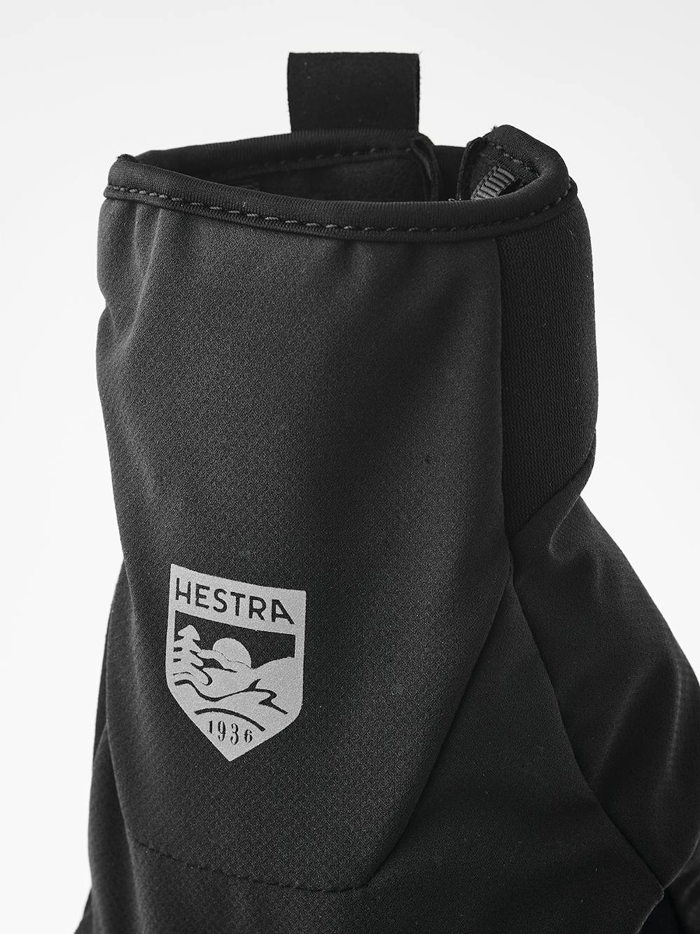 Black fabric cycling glove with synthetic suede palm  (5 of 7)