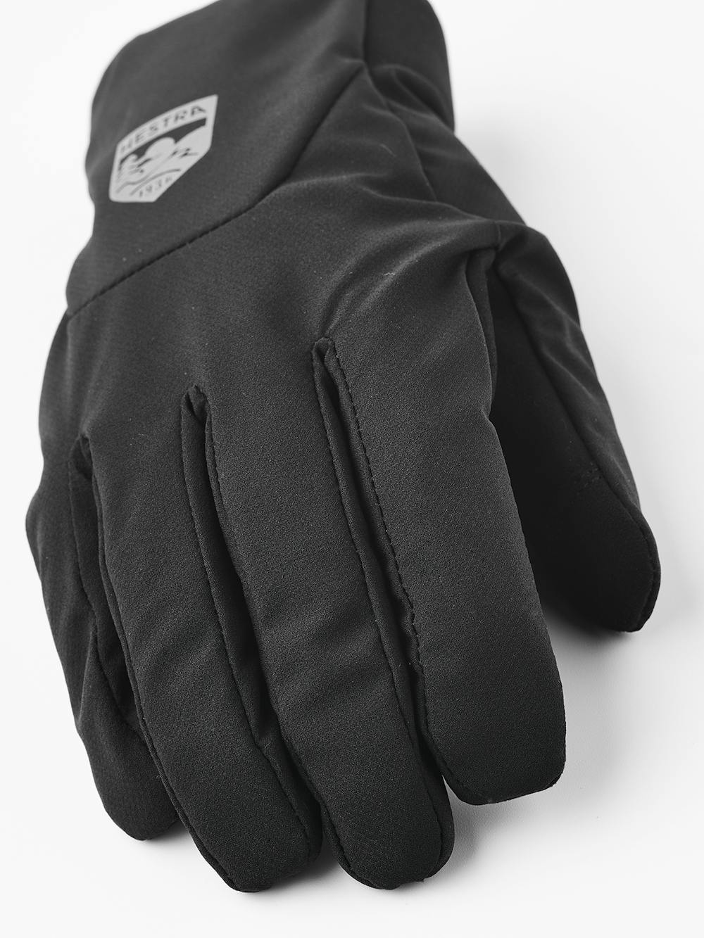 Black fabric cycling glove with synthetic suede palm  (6 of 7)