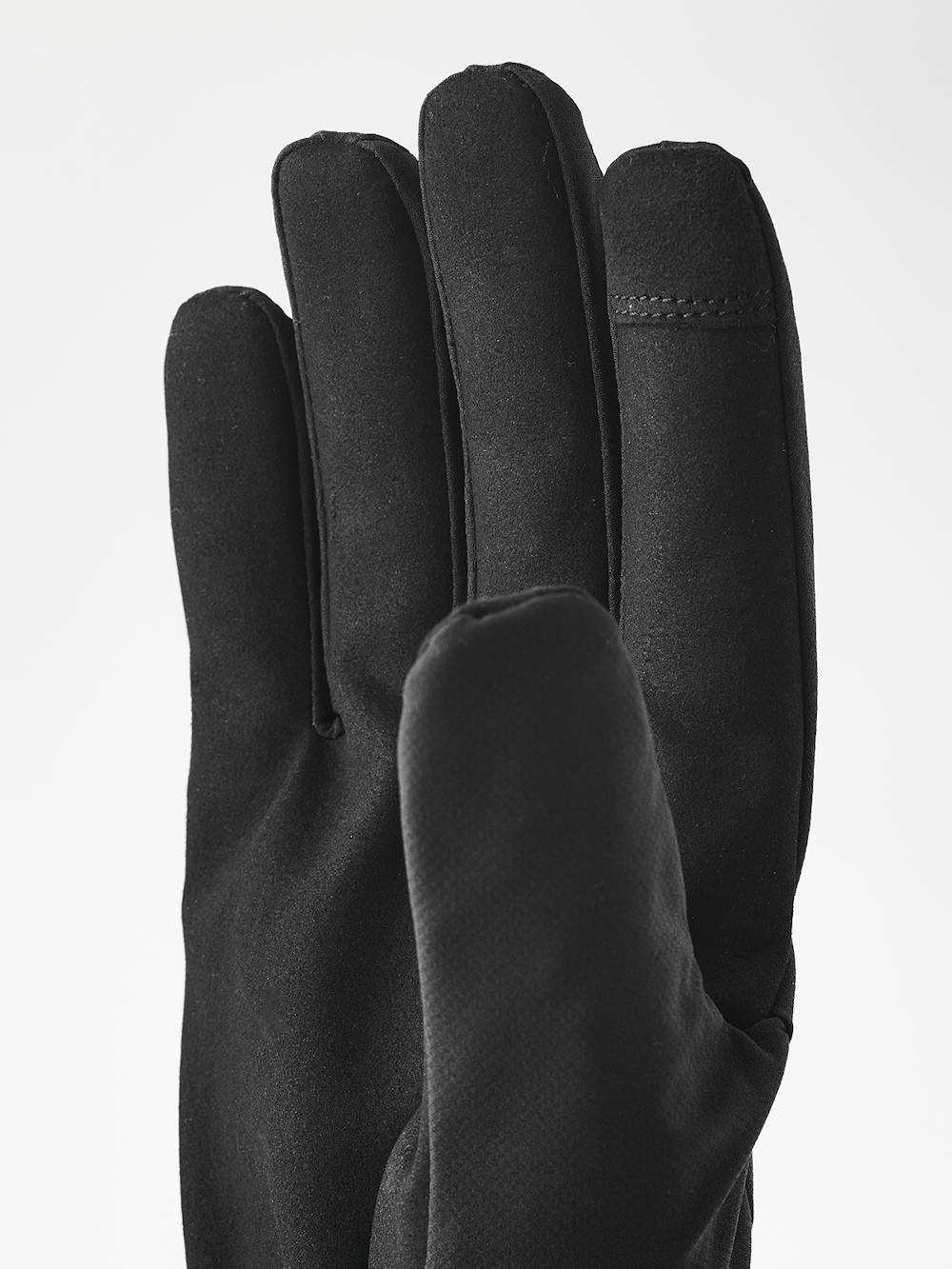 Black fabric cycling glove with synthetic suede palm  (3 of 7)