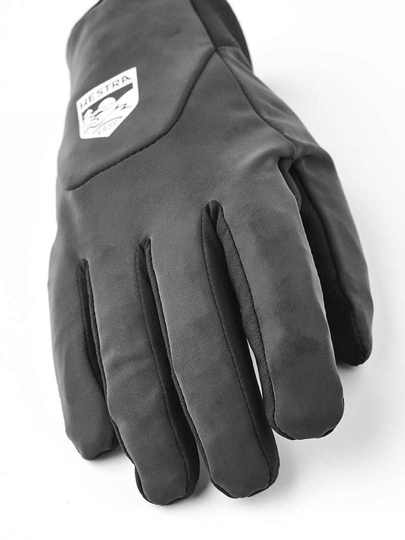 Dark gray fabric cycling glove with black synthetic suede palm (2 of 5)