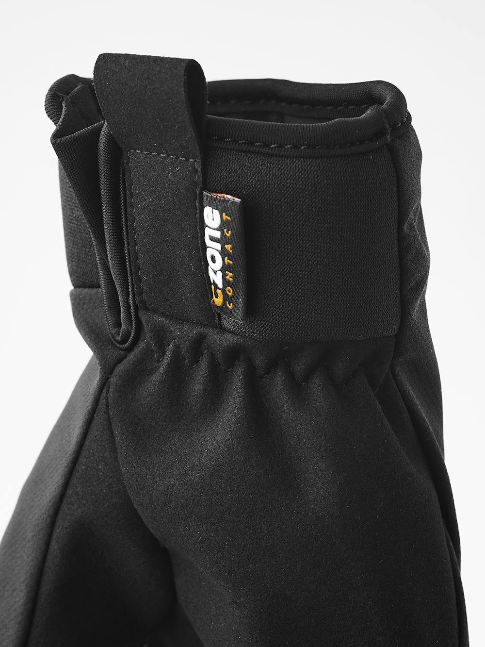 Black fabric cycling glove with synthetic suede palm  (4 of 7)
