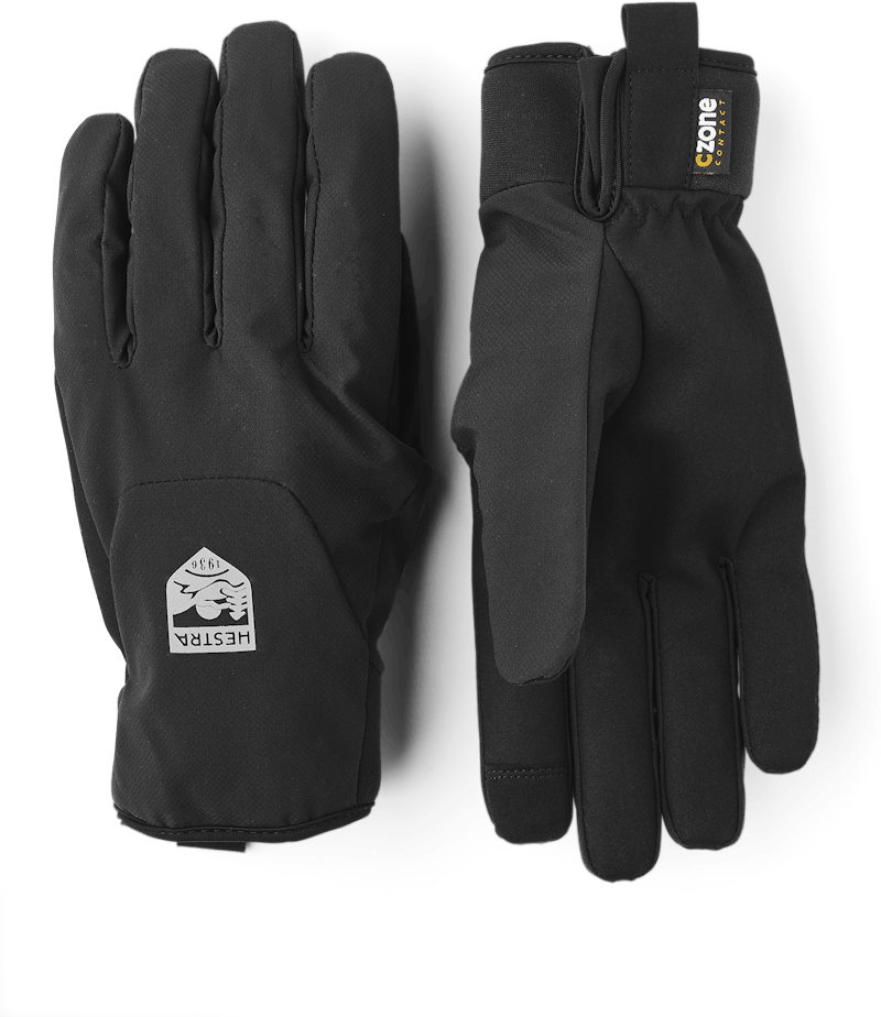 Black fabric cycling glove with synthetic suede palm  (1 of 5)