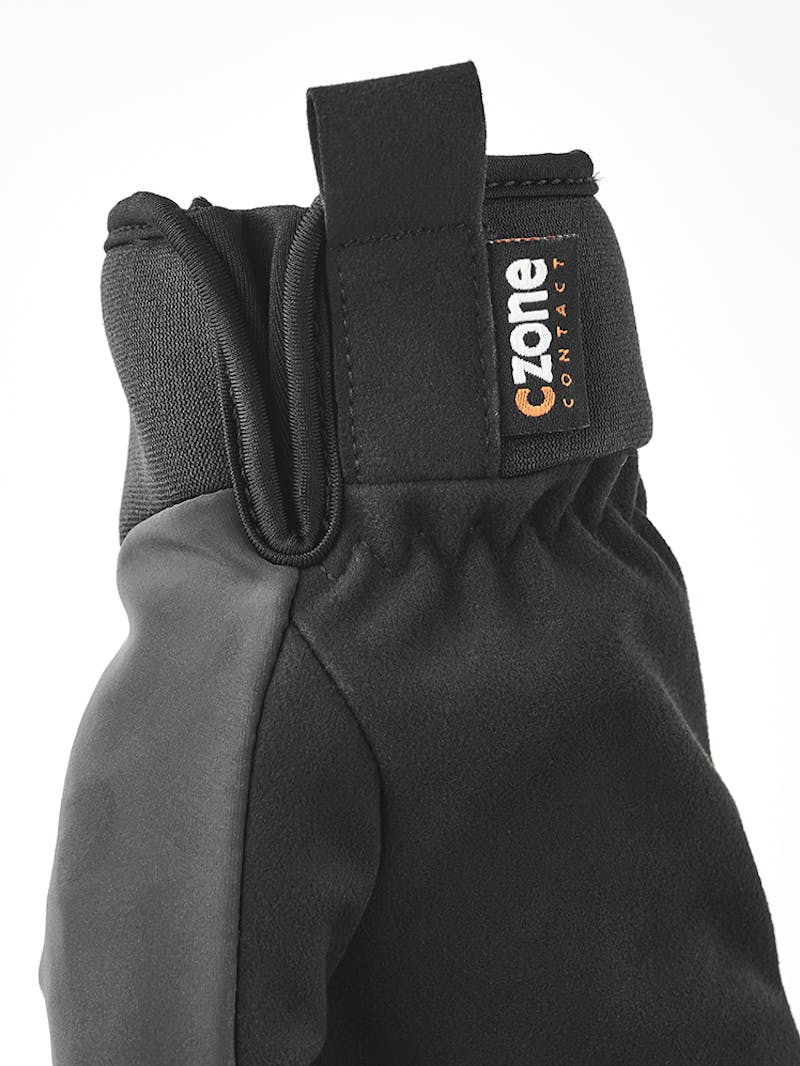 Dark gray fabric cycling glove with black synthetic suede palm (4 of 5)