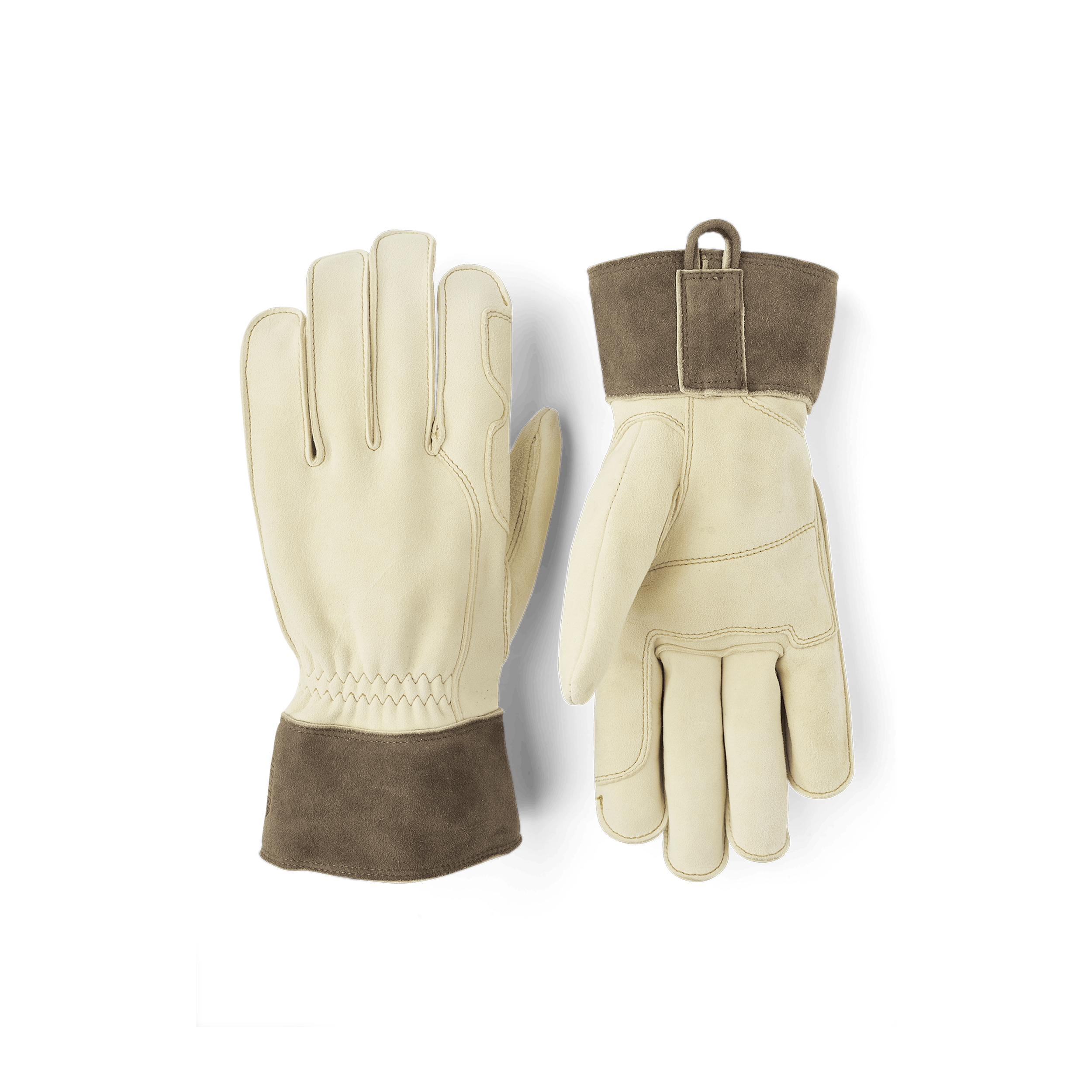 Light yellow outdoor glove in chamois goat suede (1 of 5)
