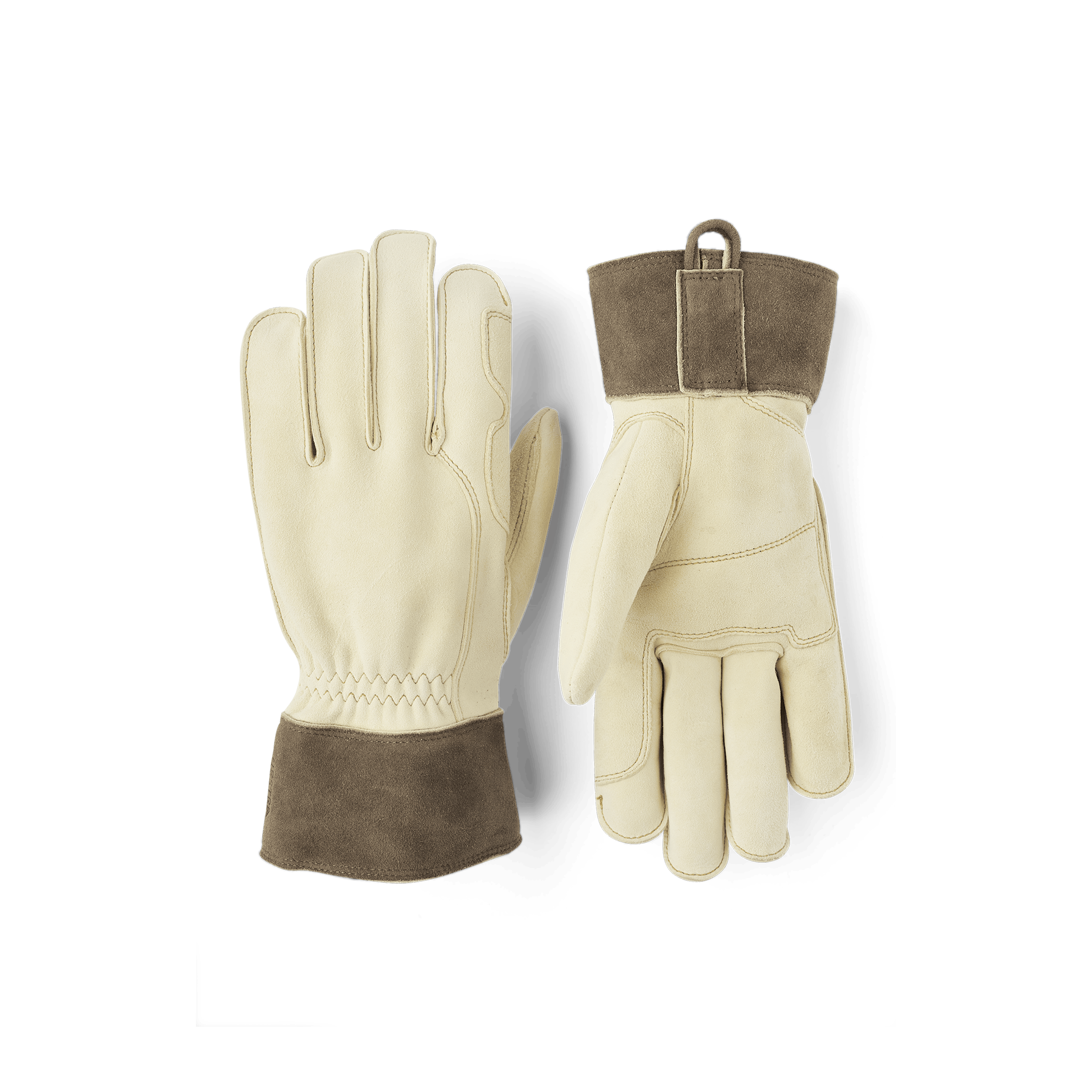 Light yellow outdoor glove in chamois goat suede (1 of 5)