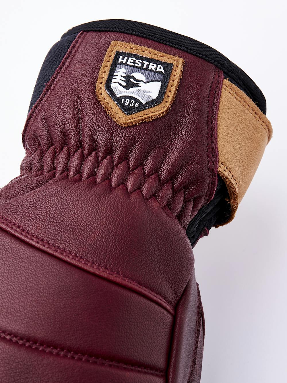 Bordeauxroter Skihandschuh aus Rindsleder (2 oder 5)