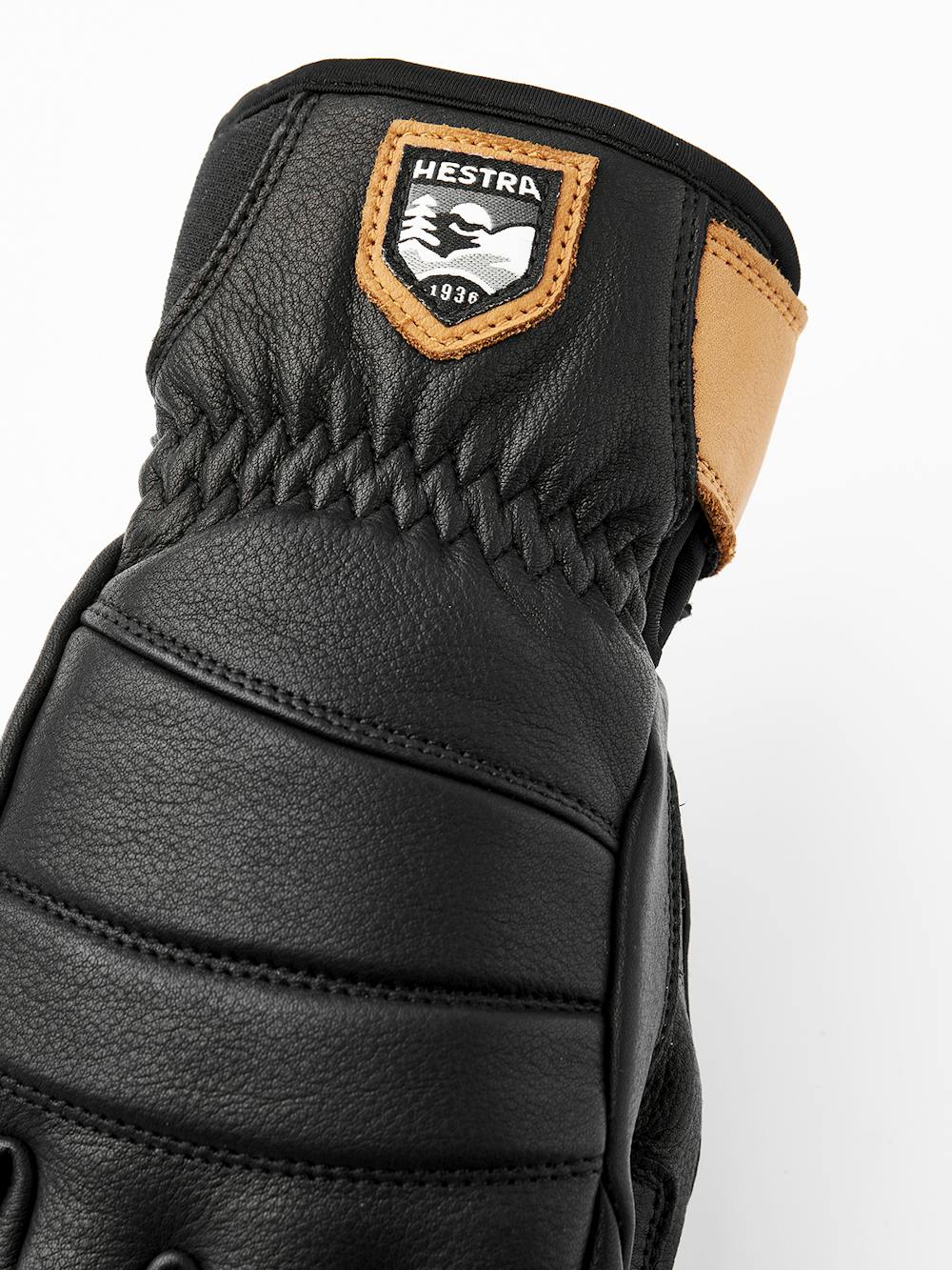 Black cow hide ski glove (2 of 5)