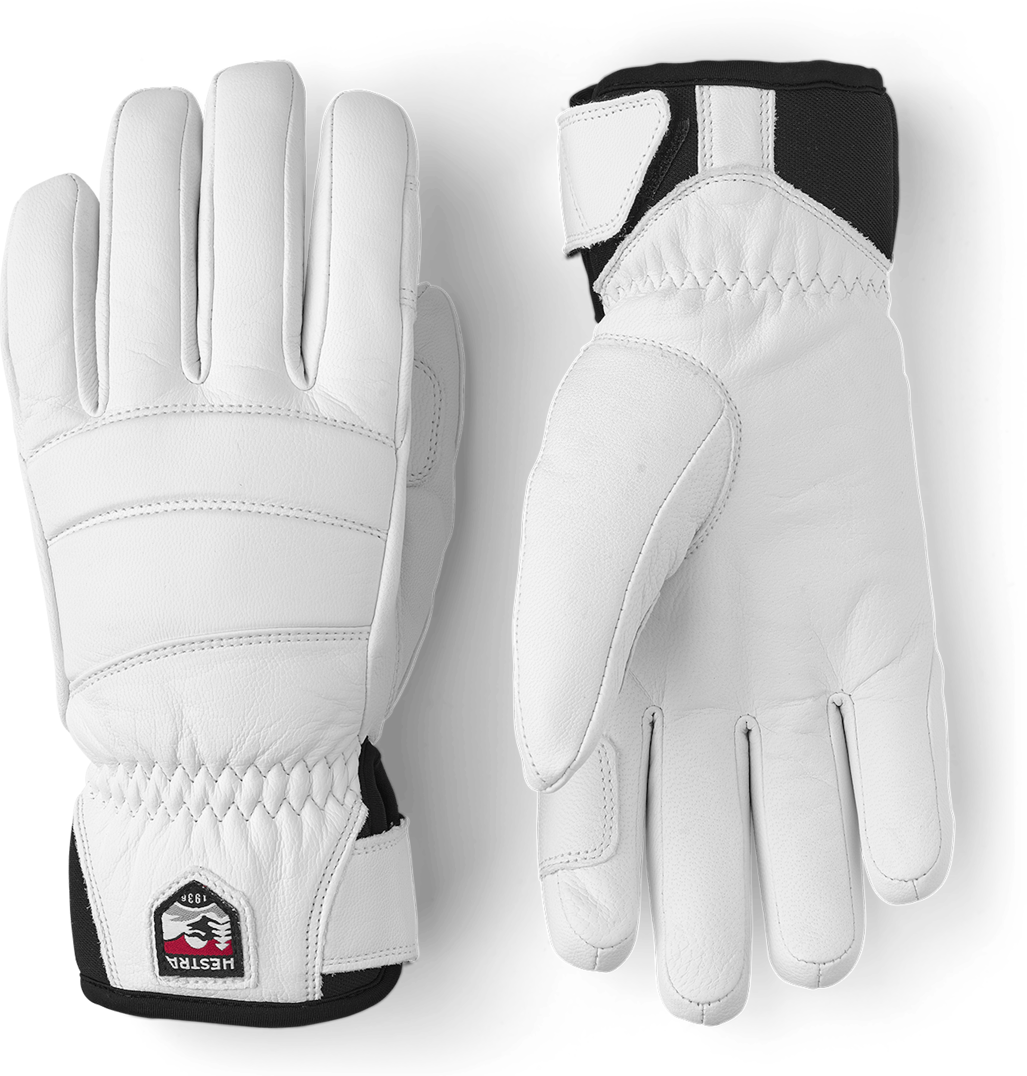 White cow hide ski glove (1 of 5)