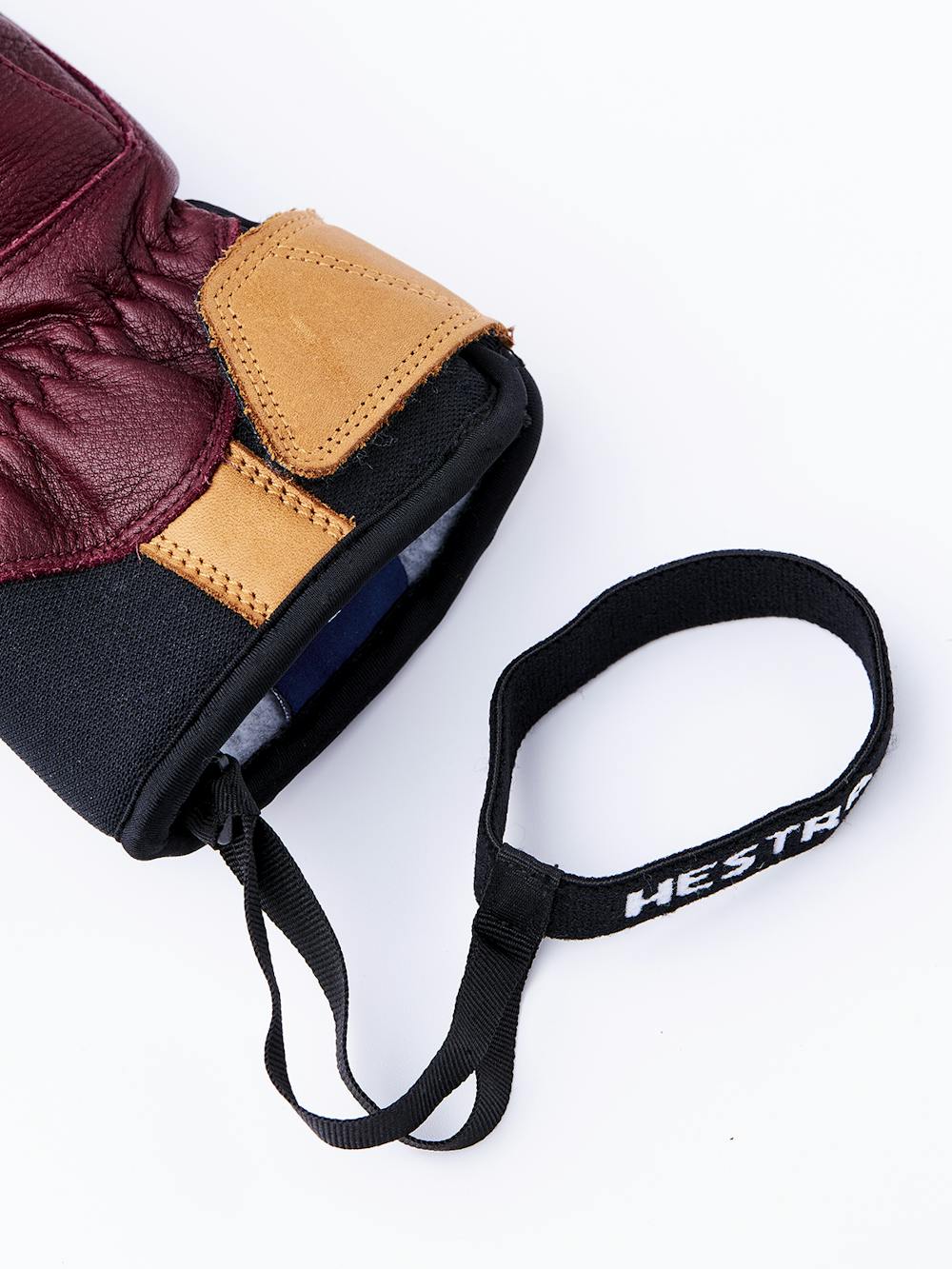 Wine red cow hide mitten (5 of 5)