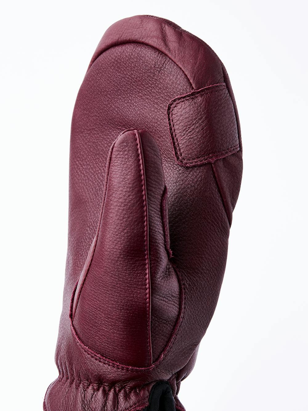 Wine red cow hide mitten (4 of 5)