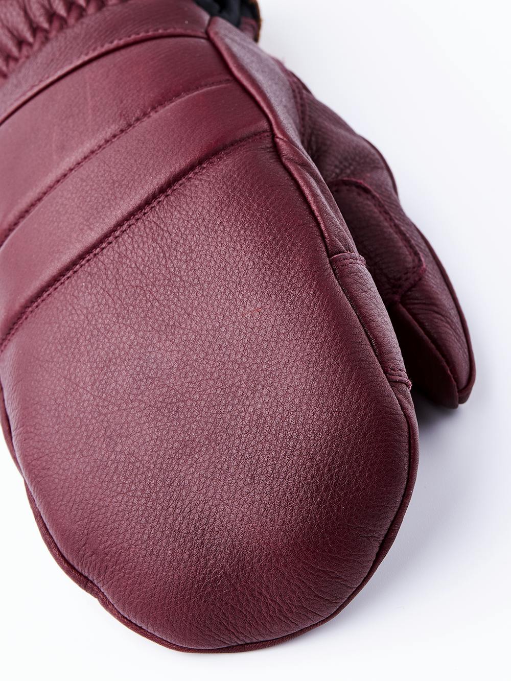 Wine red cow hide mitten (3 of 5)