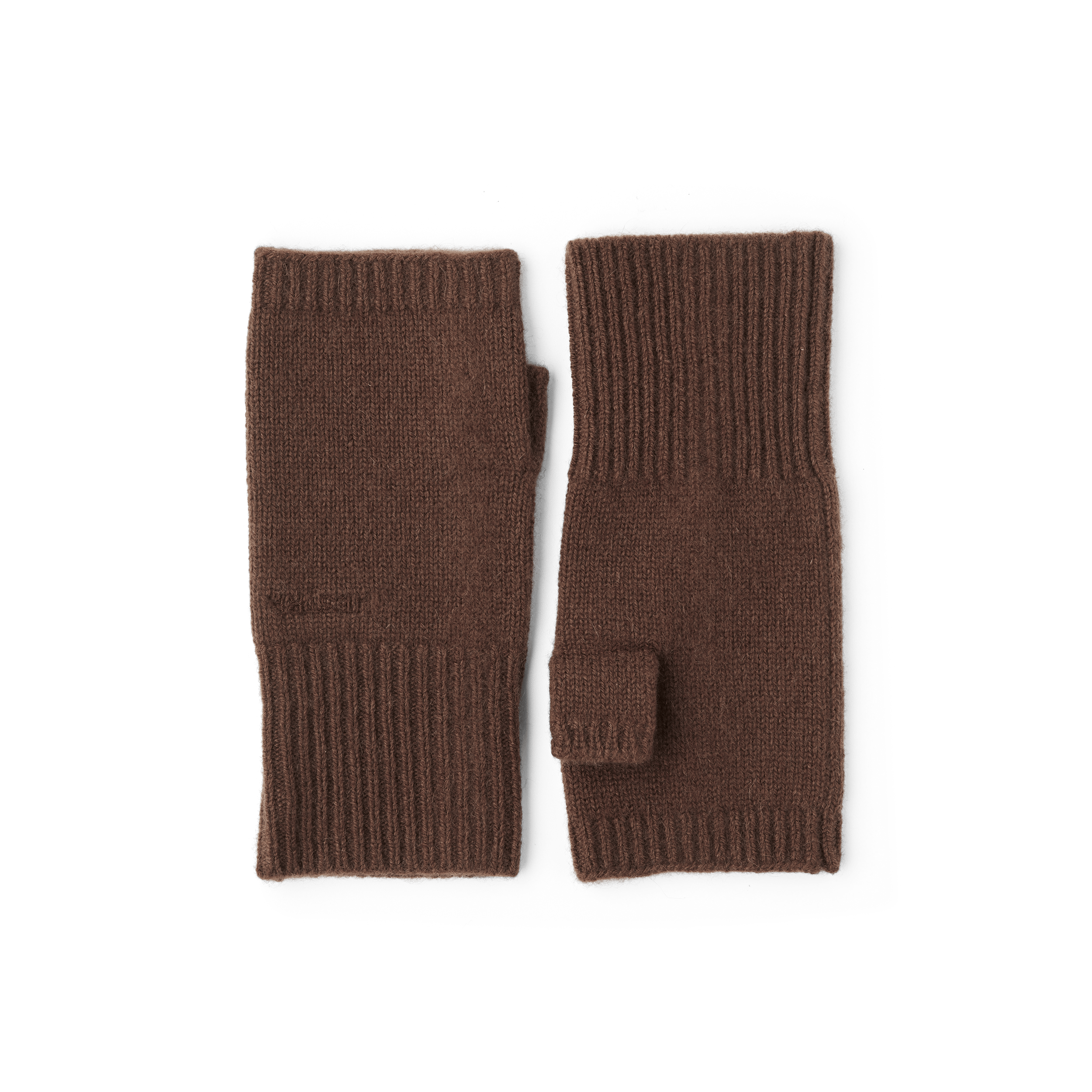 Dark beige knitted cashmere wrist warmer (1 of 2)