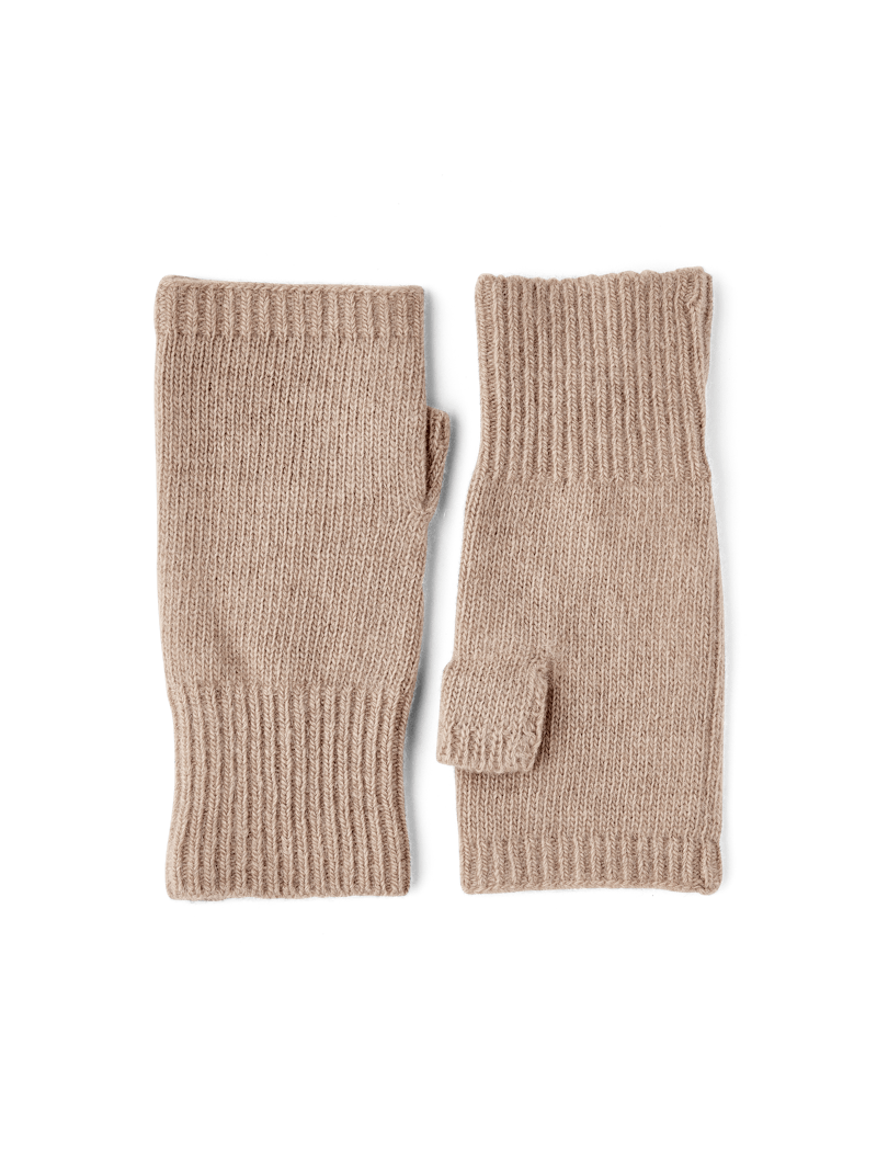 Dark beige knitted cashmere wrist warmer (1 of 3)