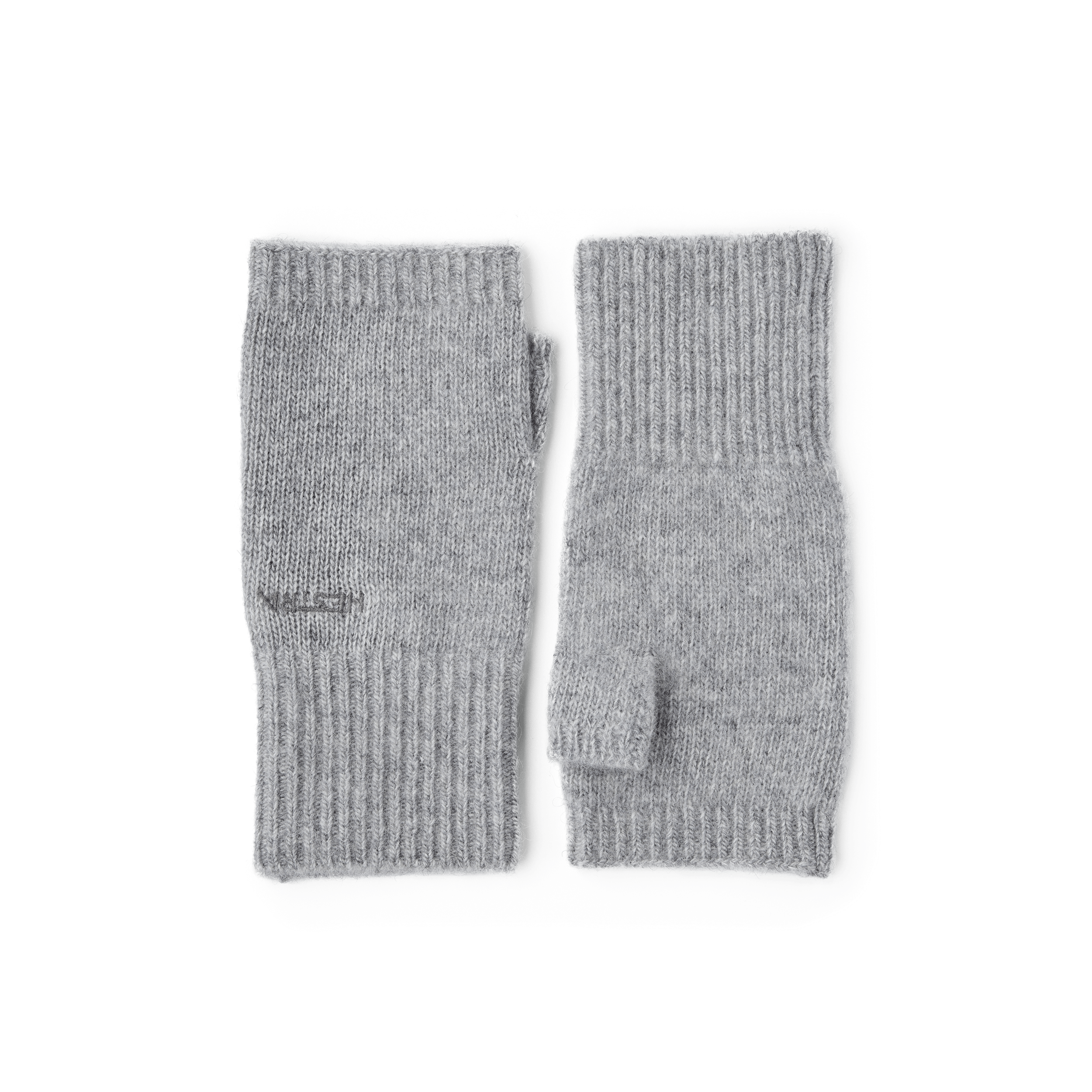 Hellgrauer gestrickter Pulswärmer aus Kaschmir (1 oder 3)