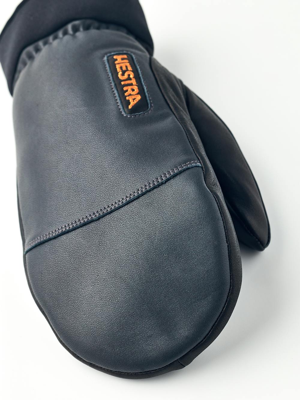 Gray goat leather and cow hide mitten with black palm (4 of 8)