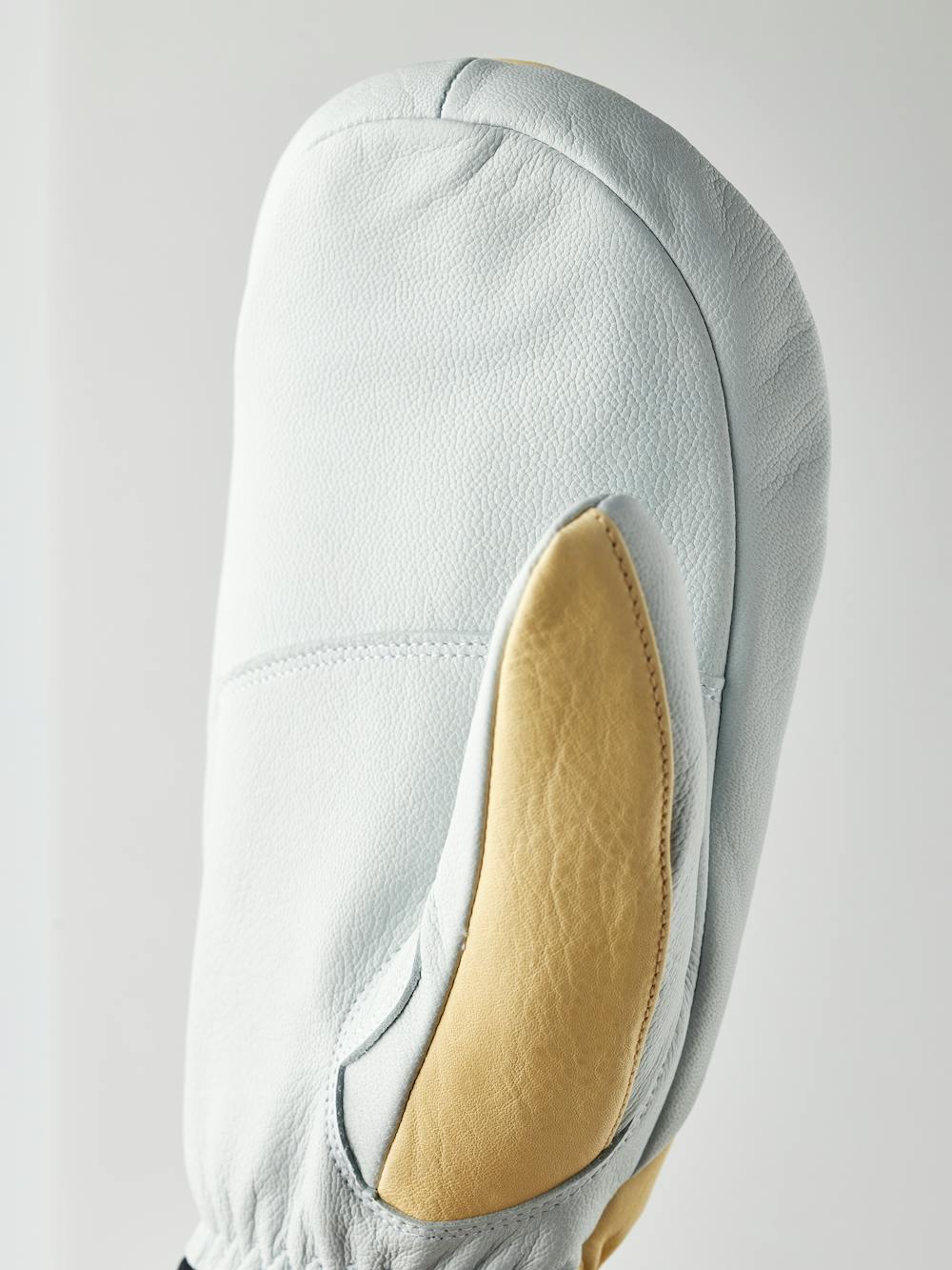 Hellgelber Fausthandschuh aus Ziegenleder und Rindsleder mit weißer Innenhand (2 oder 6)