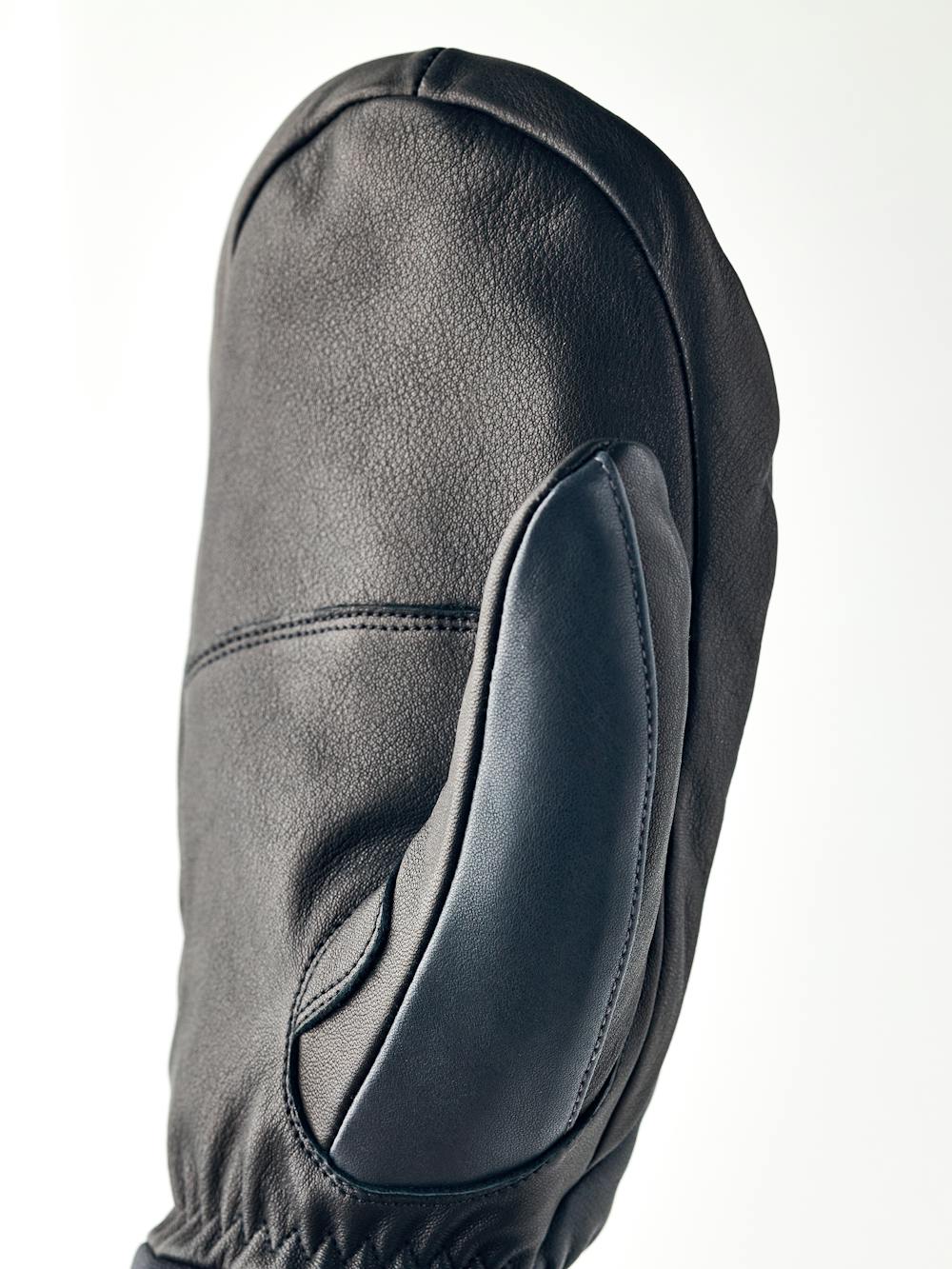 Gray goat leather and cow hide mitten with black palm (3 of 8)