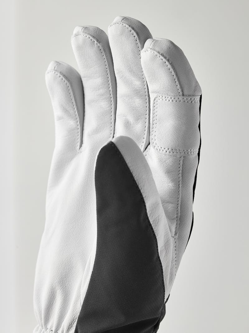 Black fabric ski glove with white goat leather palm (2 of 5)