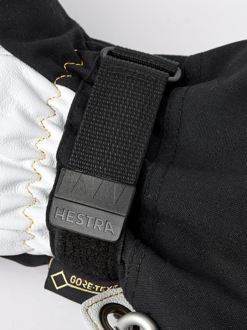 Black ski glove with white goat leather palm and wrist adjustment (4 of 7)
