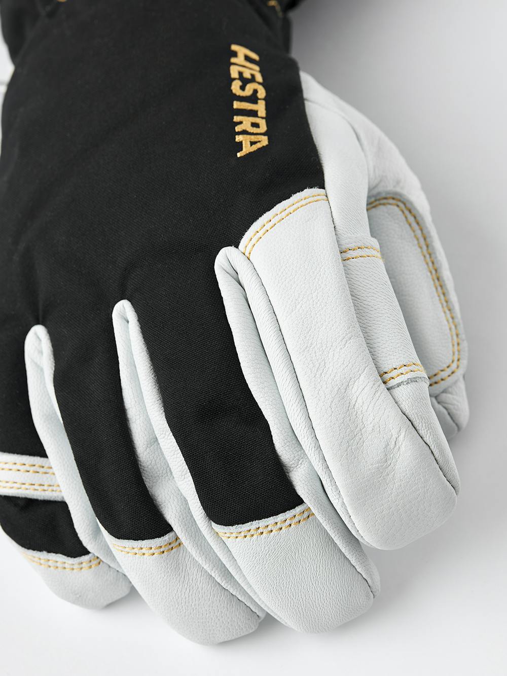 Black ski glove with white goat leather palm and wrist adjustment (3 of 7)