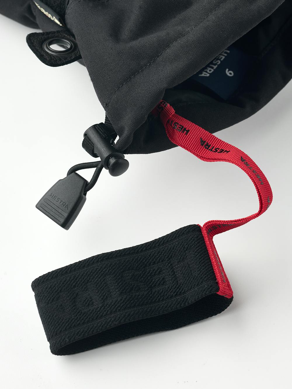 Black ski glove with goat leather palm and wrist adjustment (7 of 7)