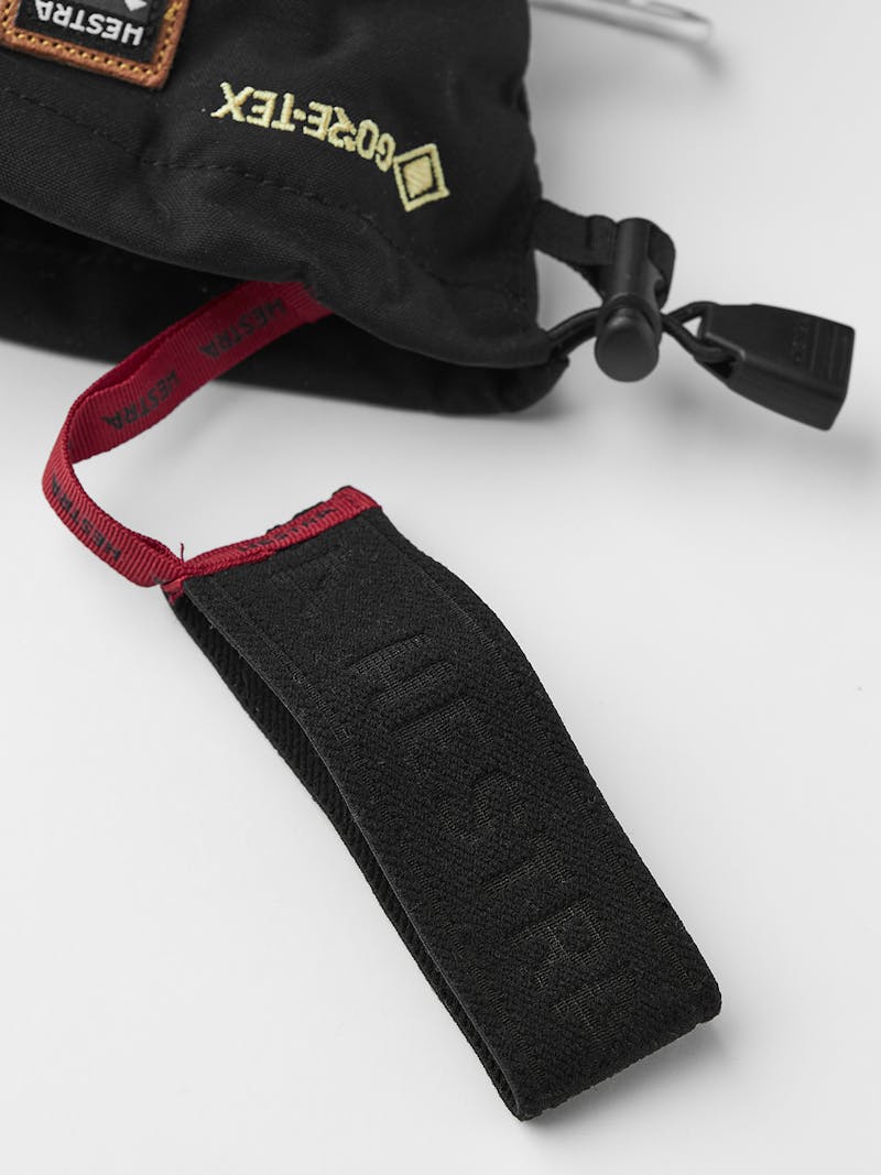Black mitten with white goat leather palm and wrist adjustment (9 of 9)