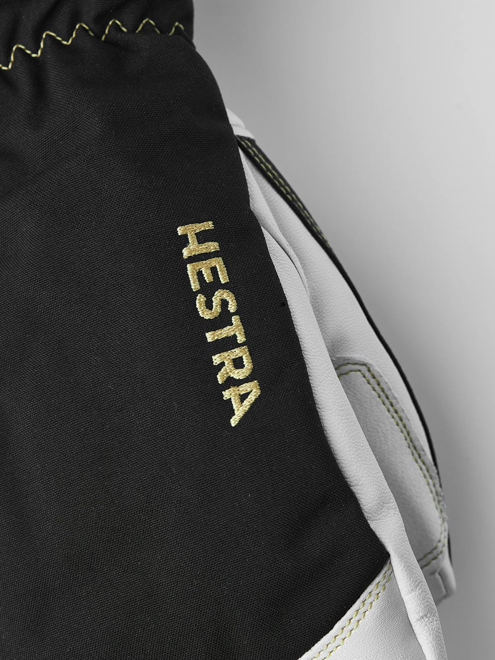 Black mitten with white goat leather palm and wrist adjustment (5 of 9)