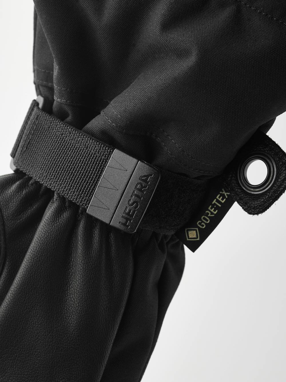 Black mitten with goat leather palm and wrist adjustment (6 of 7)