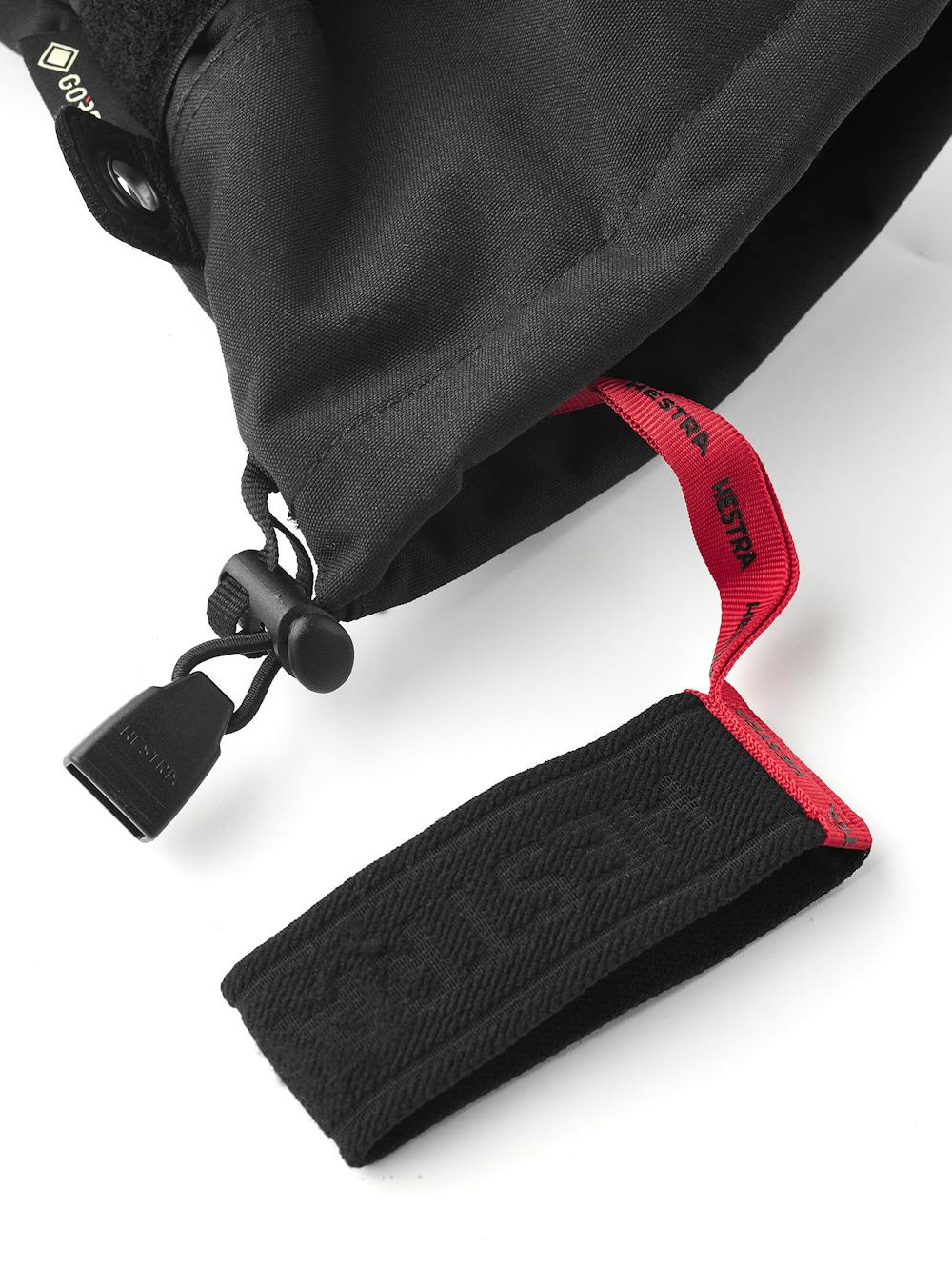 Black three finger glove with black goat leather palm and wrist adjustment (7 of 7)