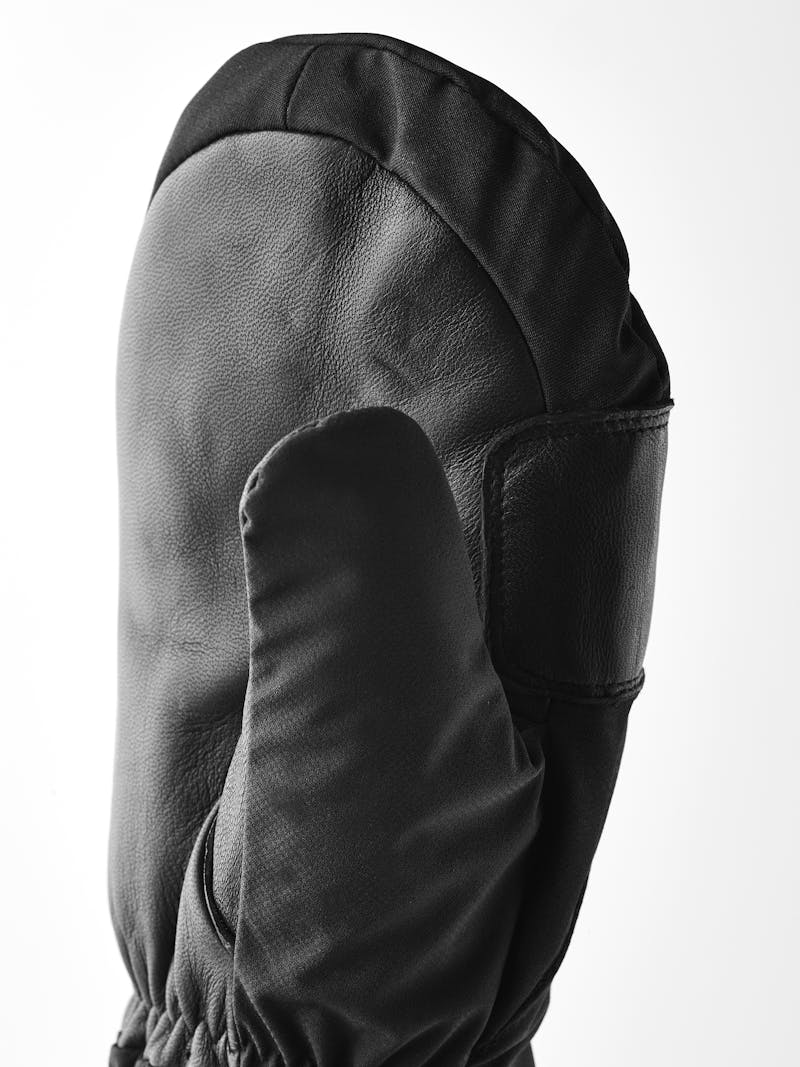 Black fabric mitten with black hairsheep palm (2 of 5)
