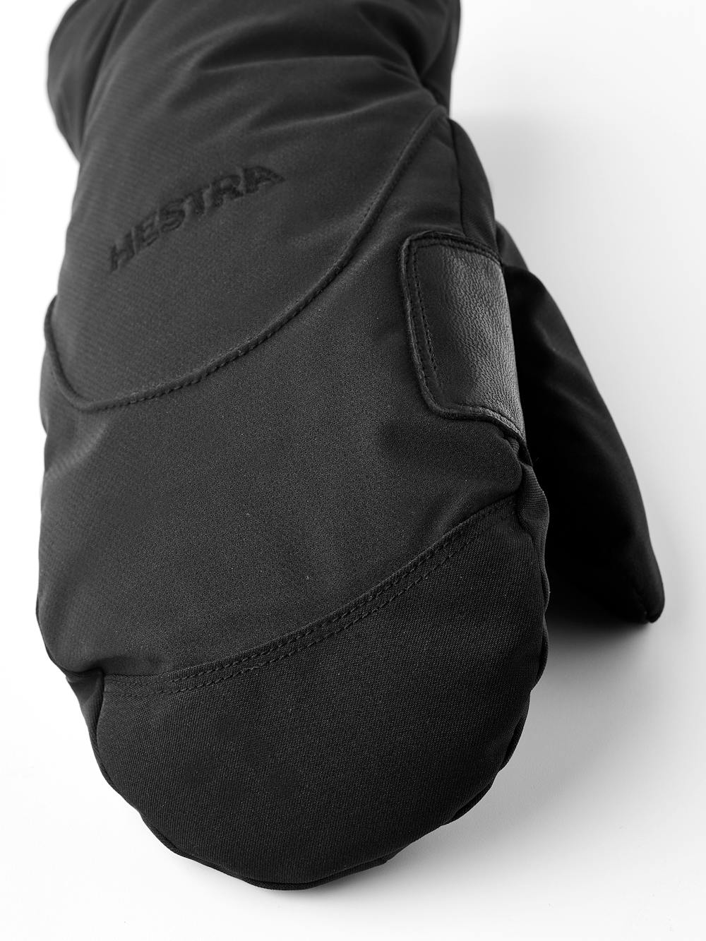 Black fabric mitten with black hairsheep palm (4 of 5)