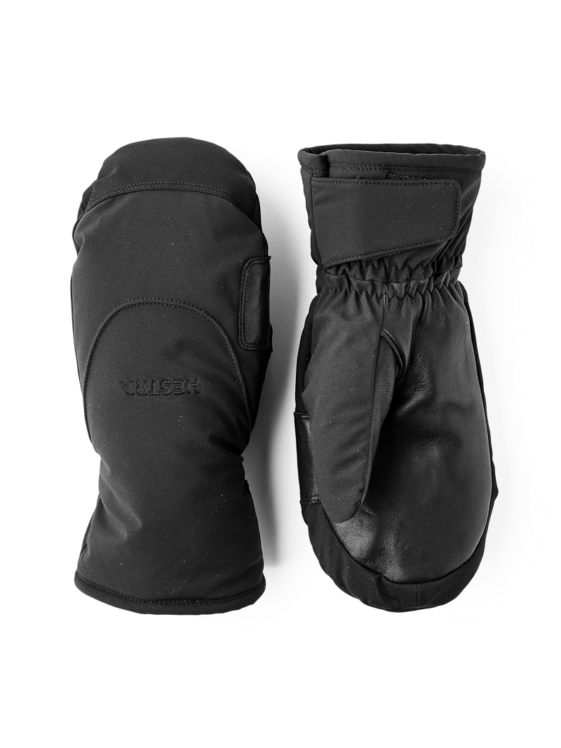 Black fabric mitten with black hairsheep palm (1 of 5)