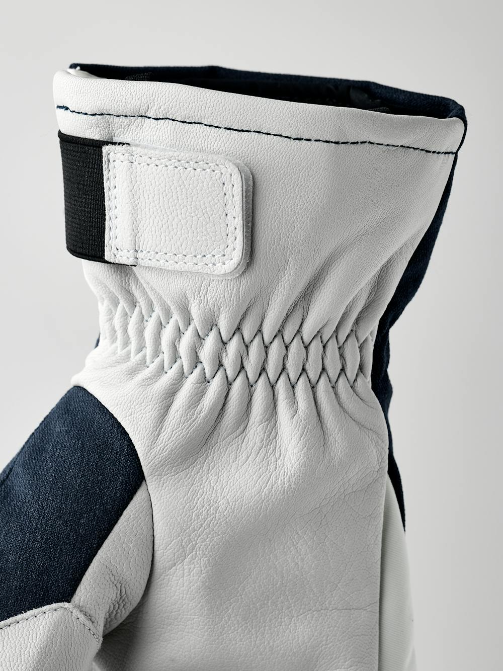 Dark blue ski glove with white goat leather palm (5 of 5)
