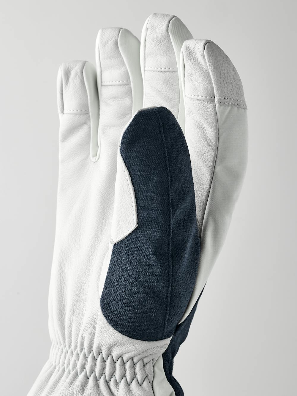 Dark blue ski glove with white goat leather palm (2 of 5)