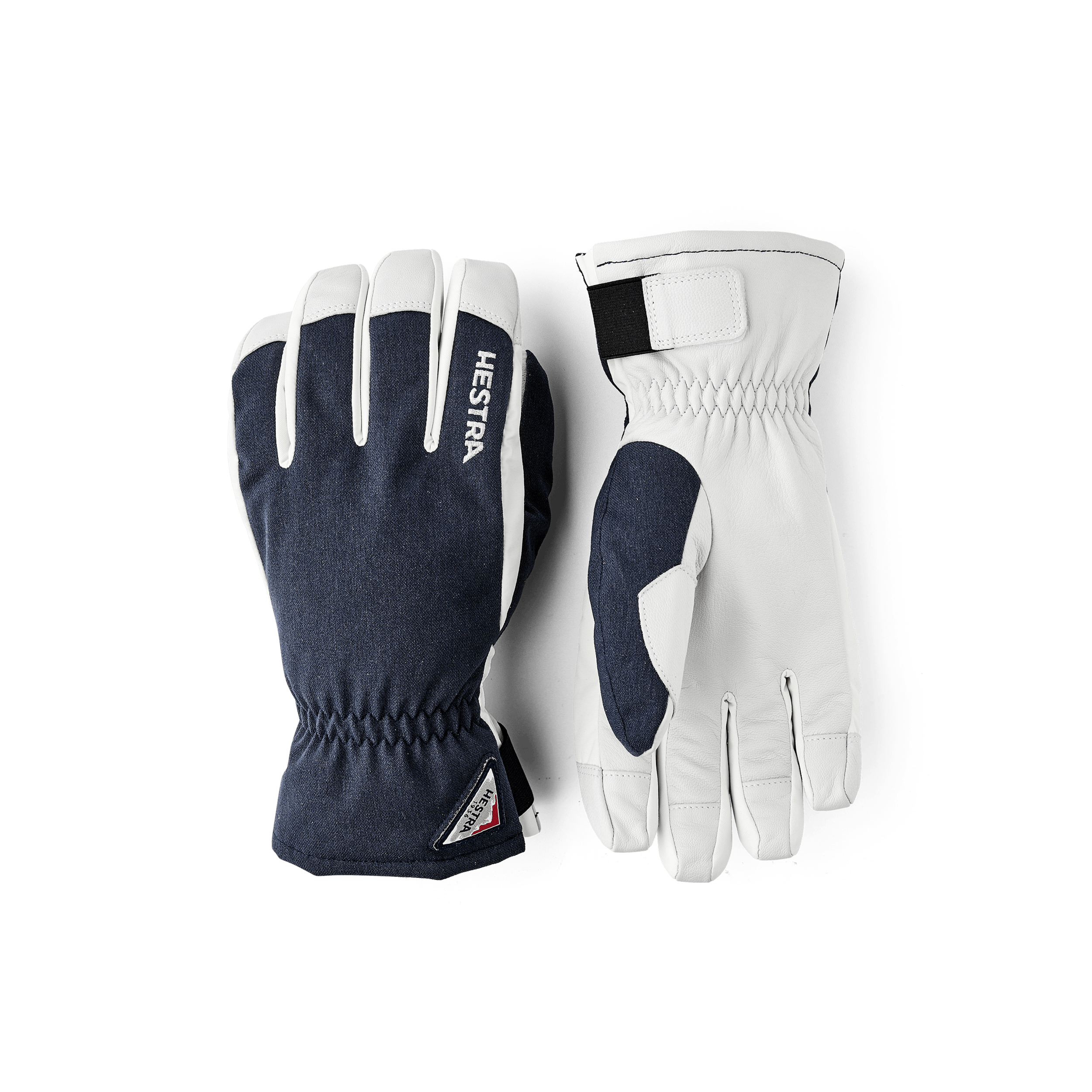 Dark blue ski glove with white goat leather palm (1 of 5)