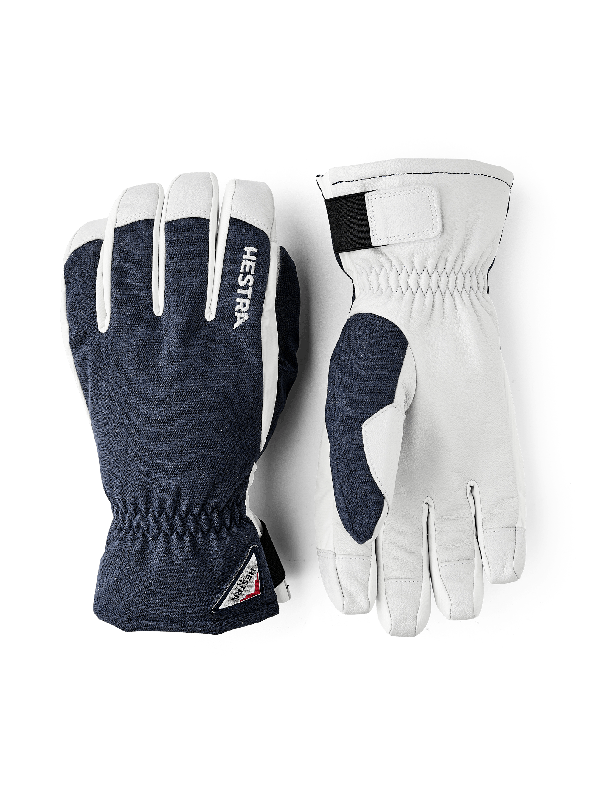 Dark blue ski glove with white goat leather palm (1 of 5)