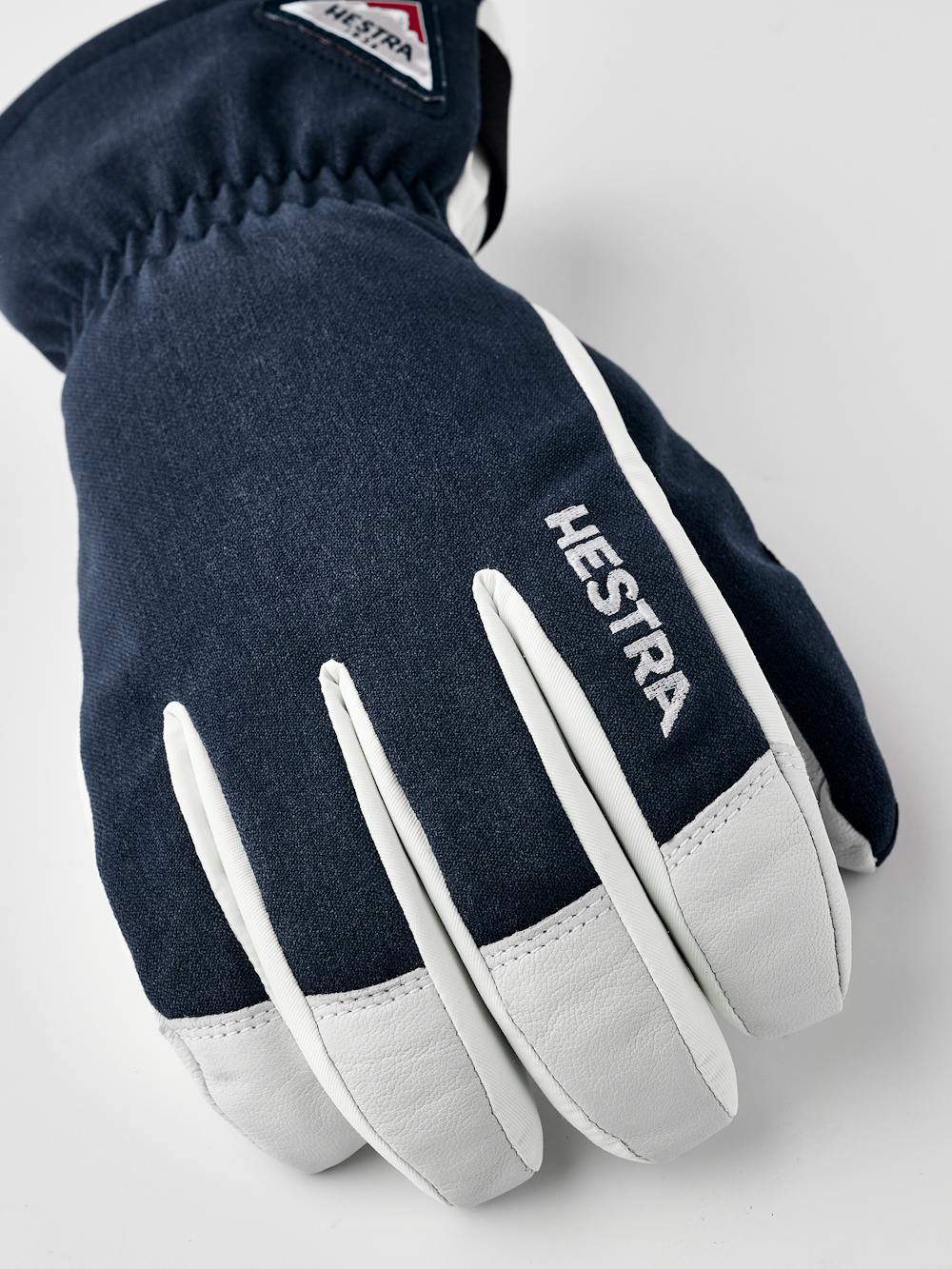 Dark blue ski glove with white goat leather palm (3 of 5)