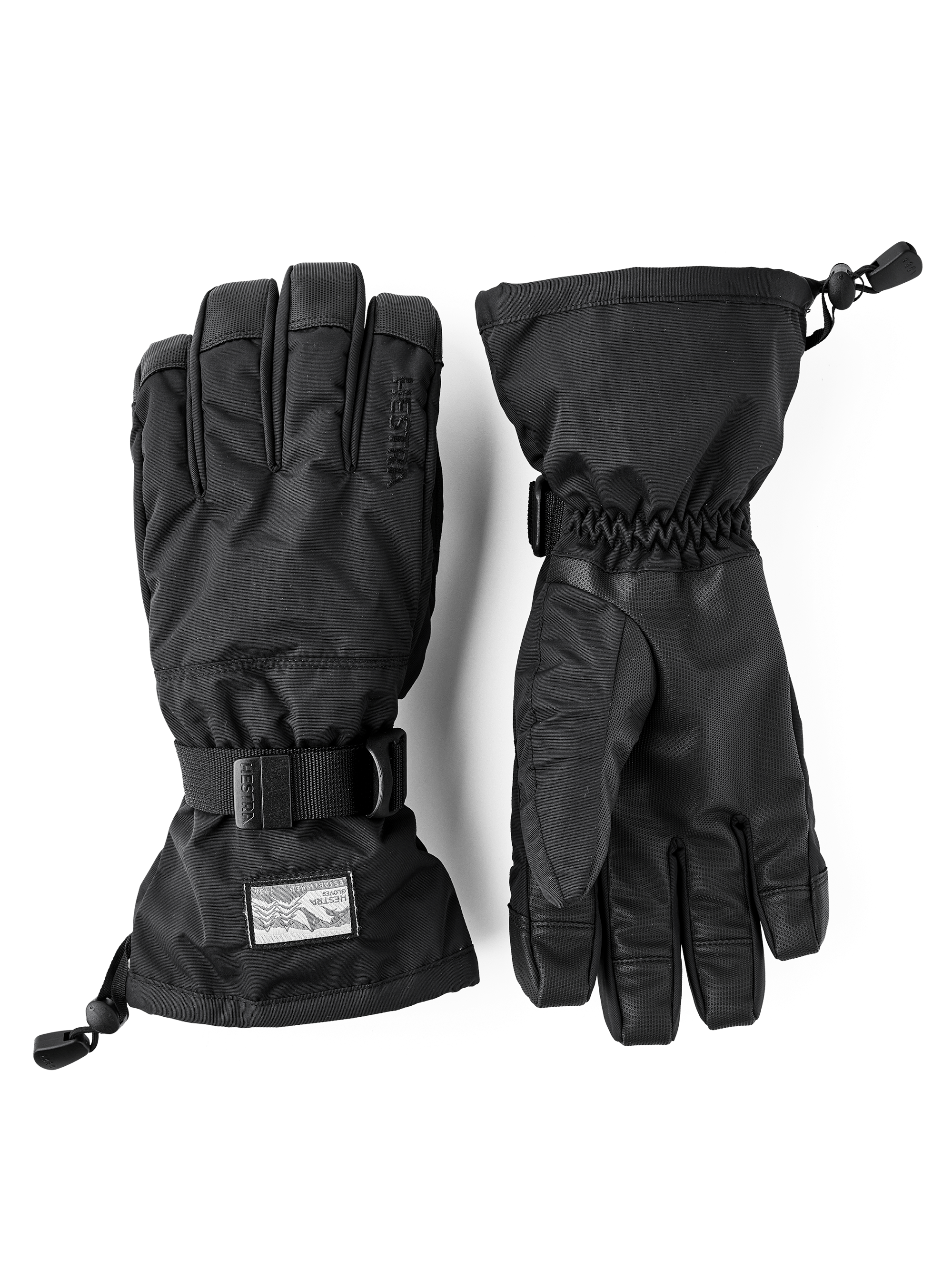Black fabric ski glove with synthetic palm (1 of 5)