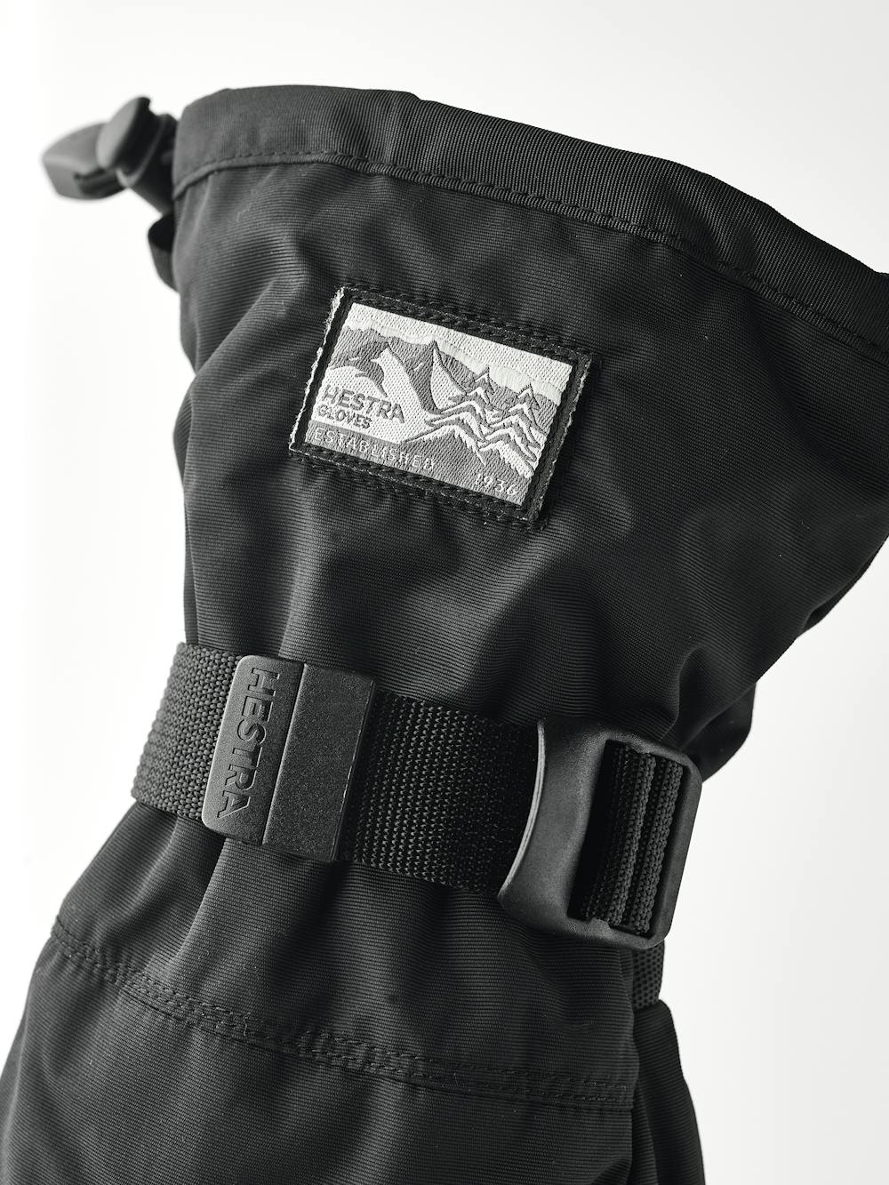 Black fabric ski glove with synthetic palm (5 of 5)