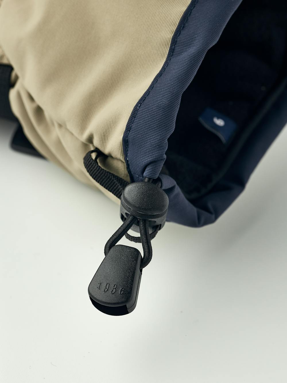 Blue and beige fabric three finger glove with black synthetic palm (4 of 5)