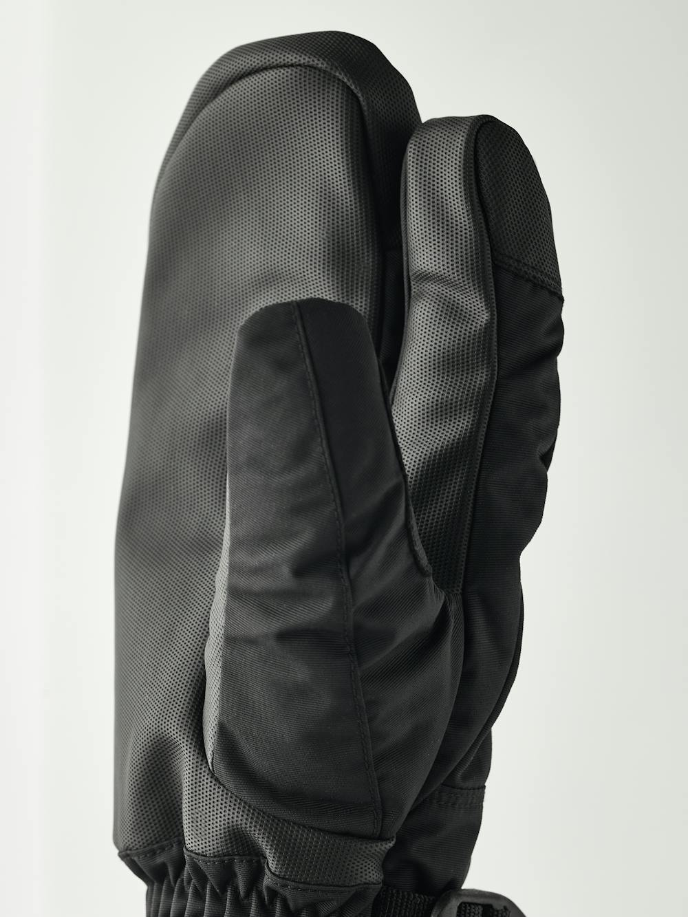 Black fabric three finger glove with synthetic palm  (3 of 5)