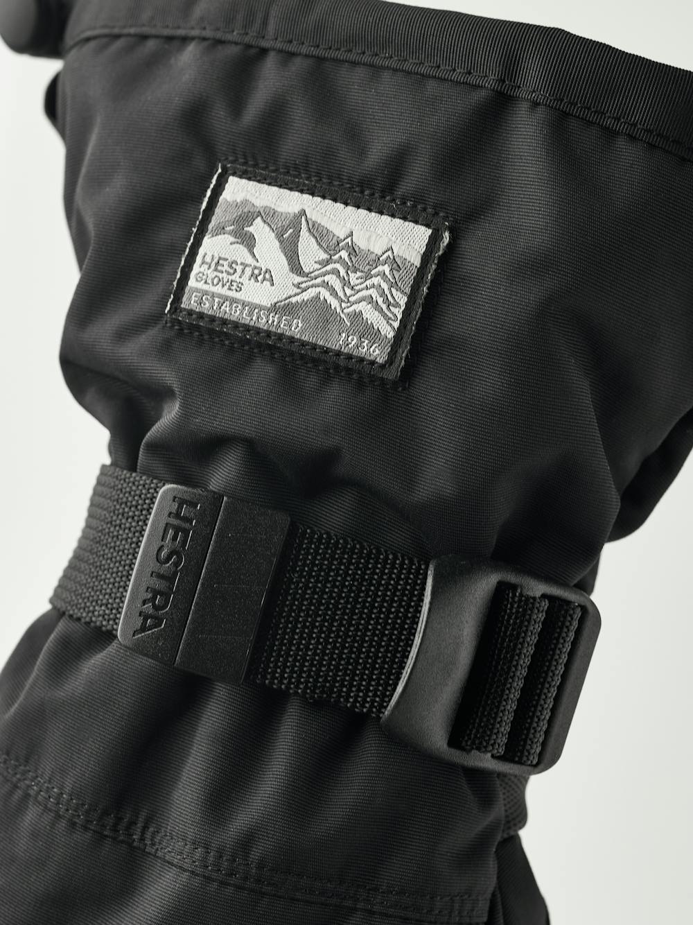 Black fabric three finger glove with synthetic palm (5 of 5)